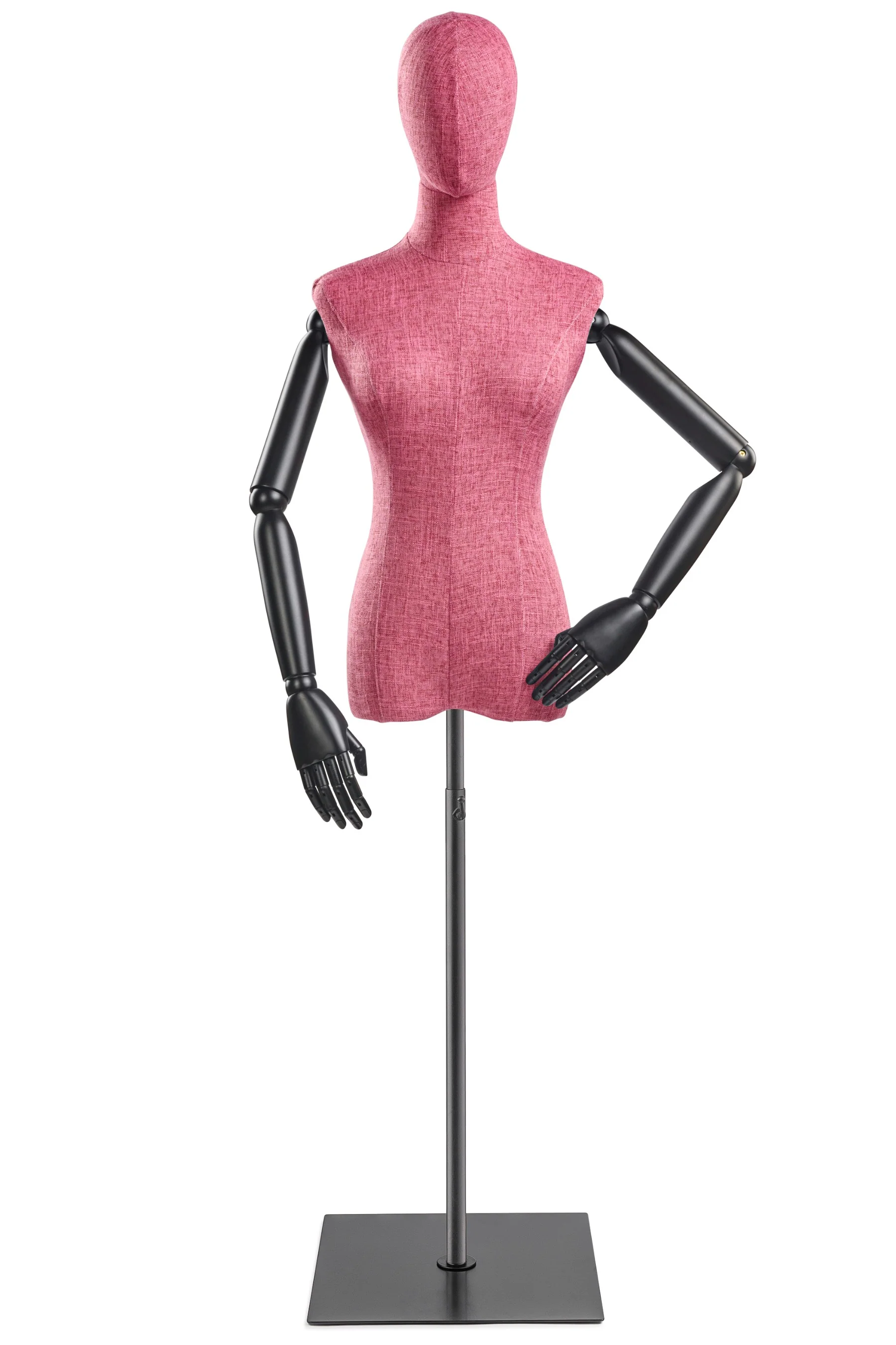 Female Display Dress Form on Metal Flat Base (Head & Arms Version) - Image 71