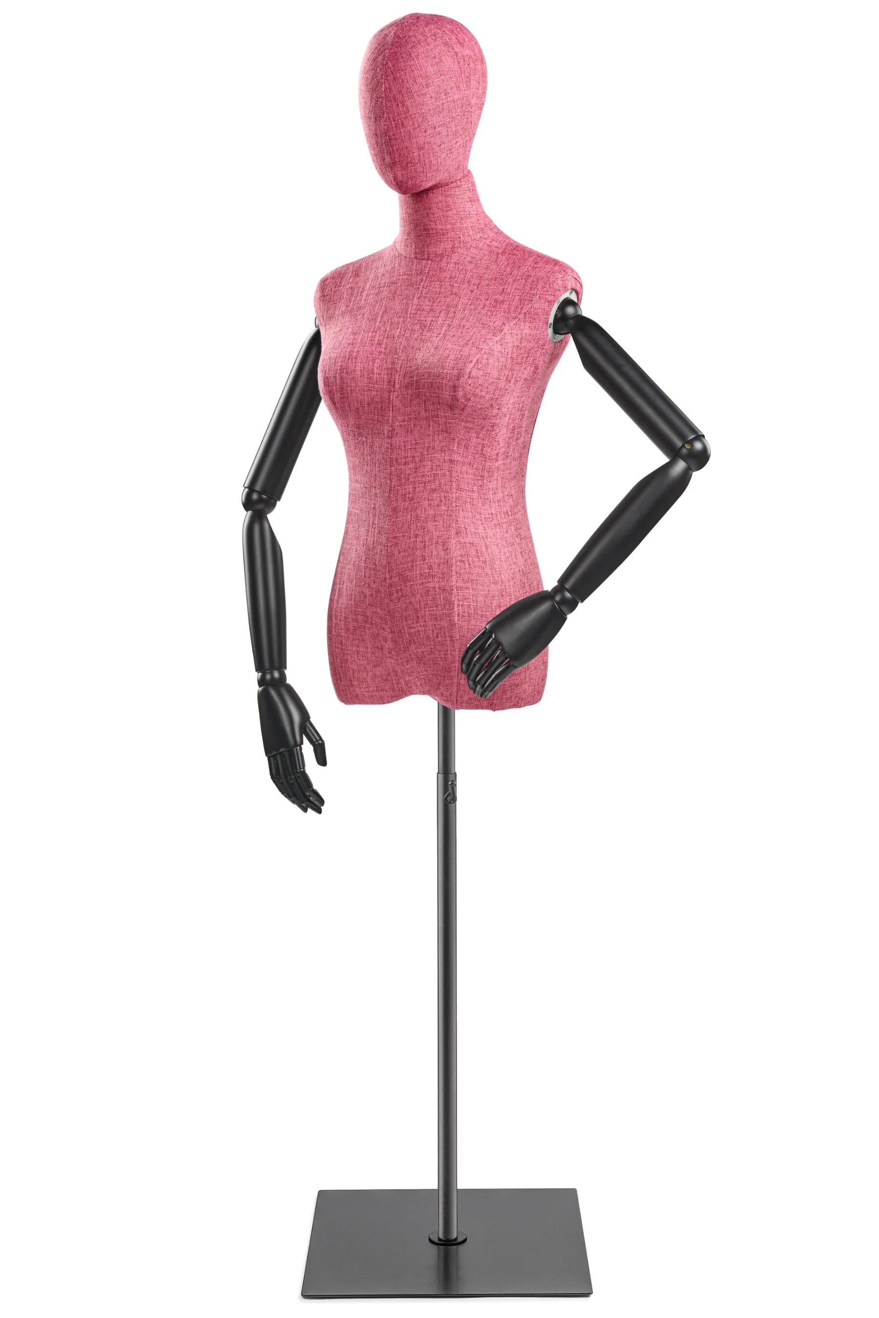 Female Display Dress Form on Metal Flat Base (Head & Arms Version) - Image 72