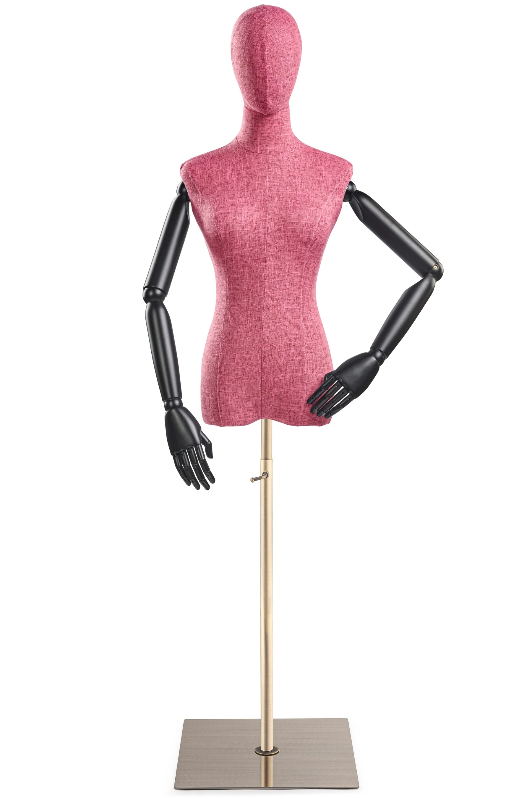Female Display Dress Form on Metal Flat Base (Head & Arms Version) - Image 73
