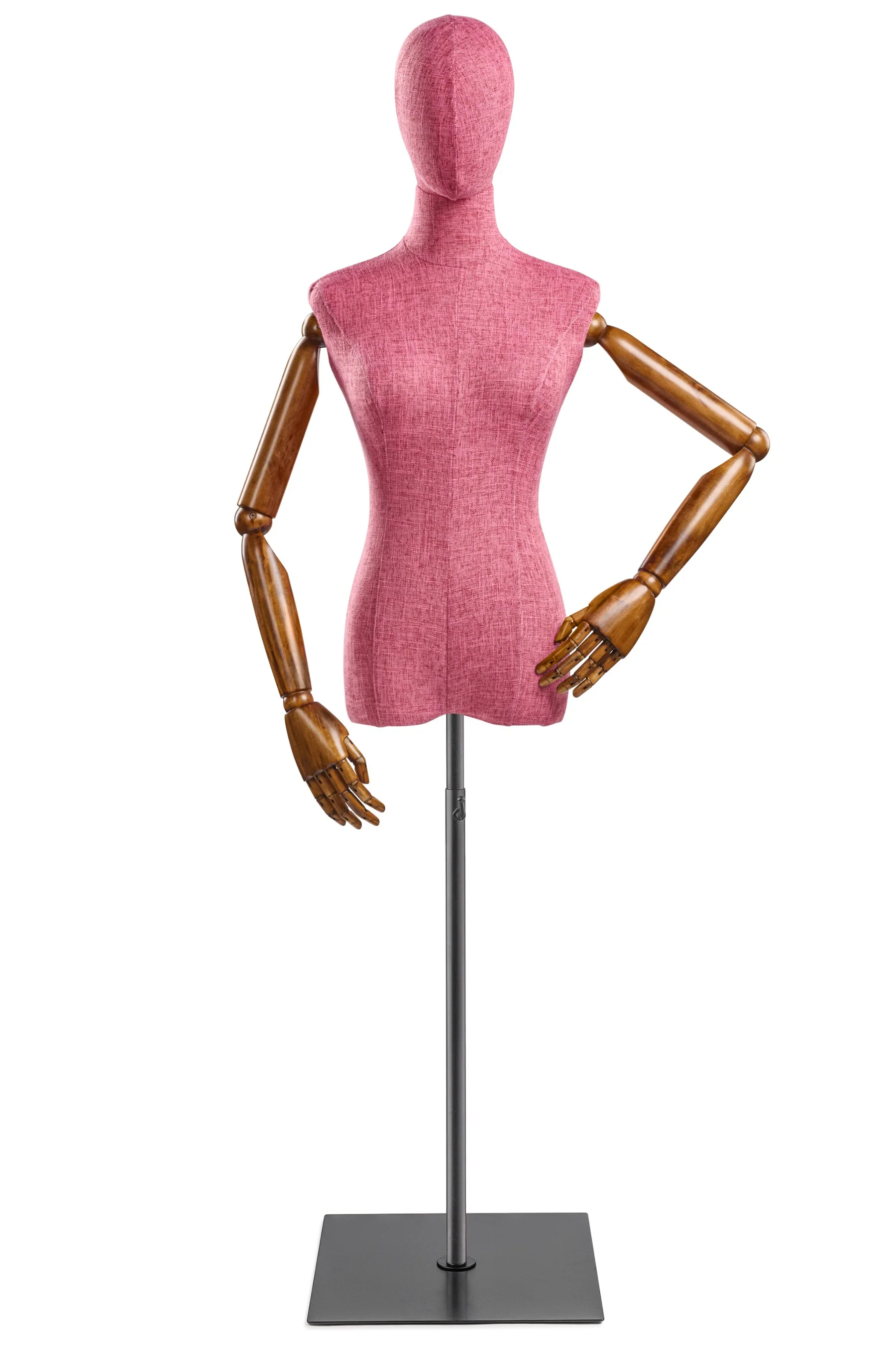Female Display Dress Form on Metal Flat Base (Head & Arms Version) - Image 77