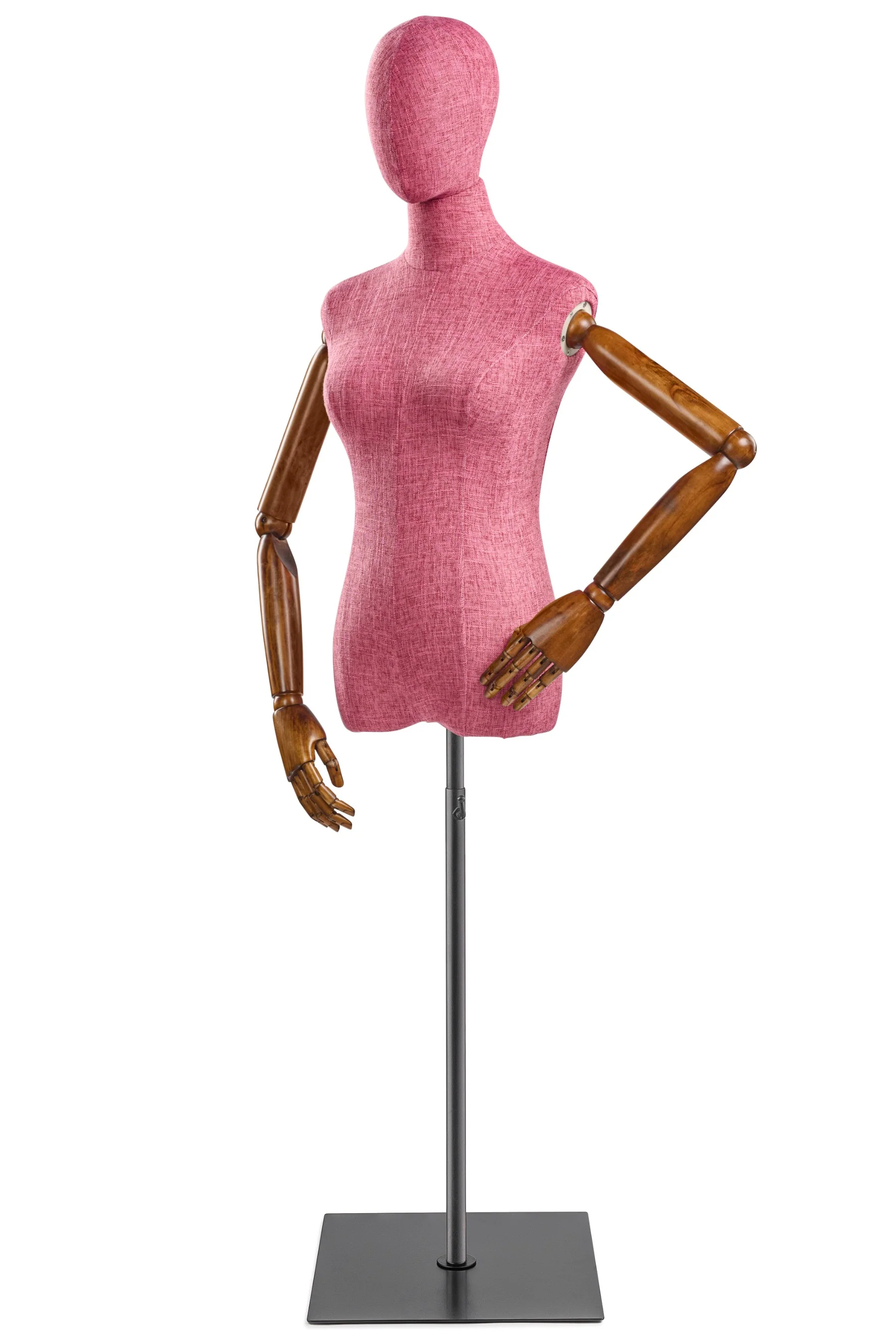 Female Display Dress Form on Metal Flat Base (Head & Arms Version) - Image 78