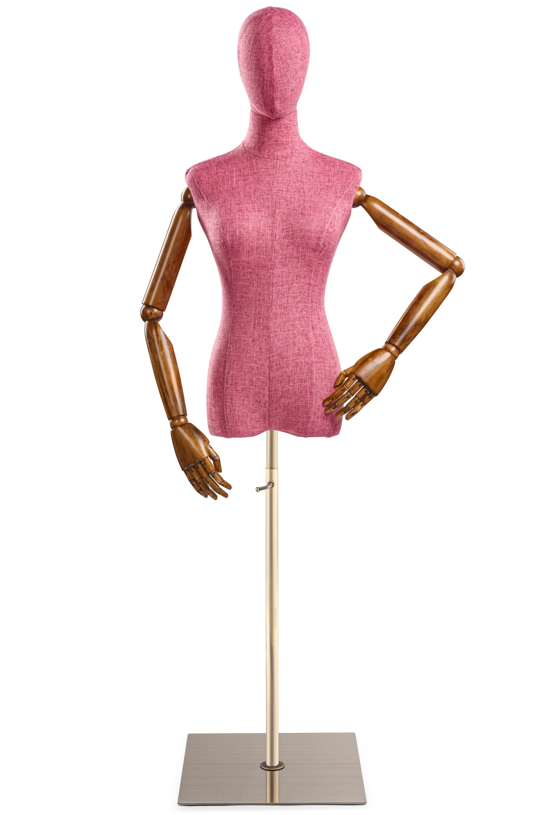 Female Display Dress Form on Metal Flat Base (Head & Arms Version) - Image 79