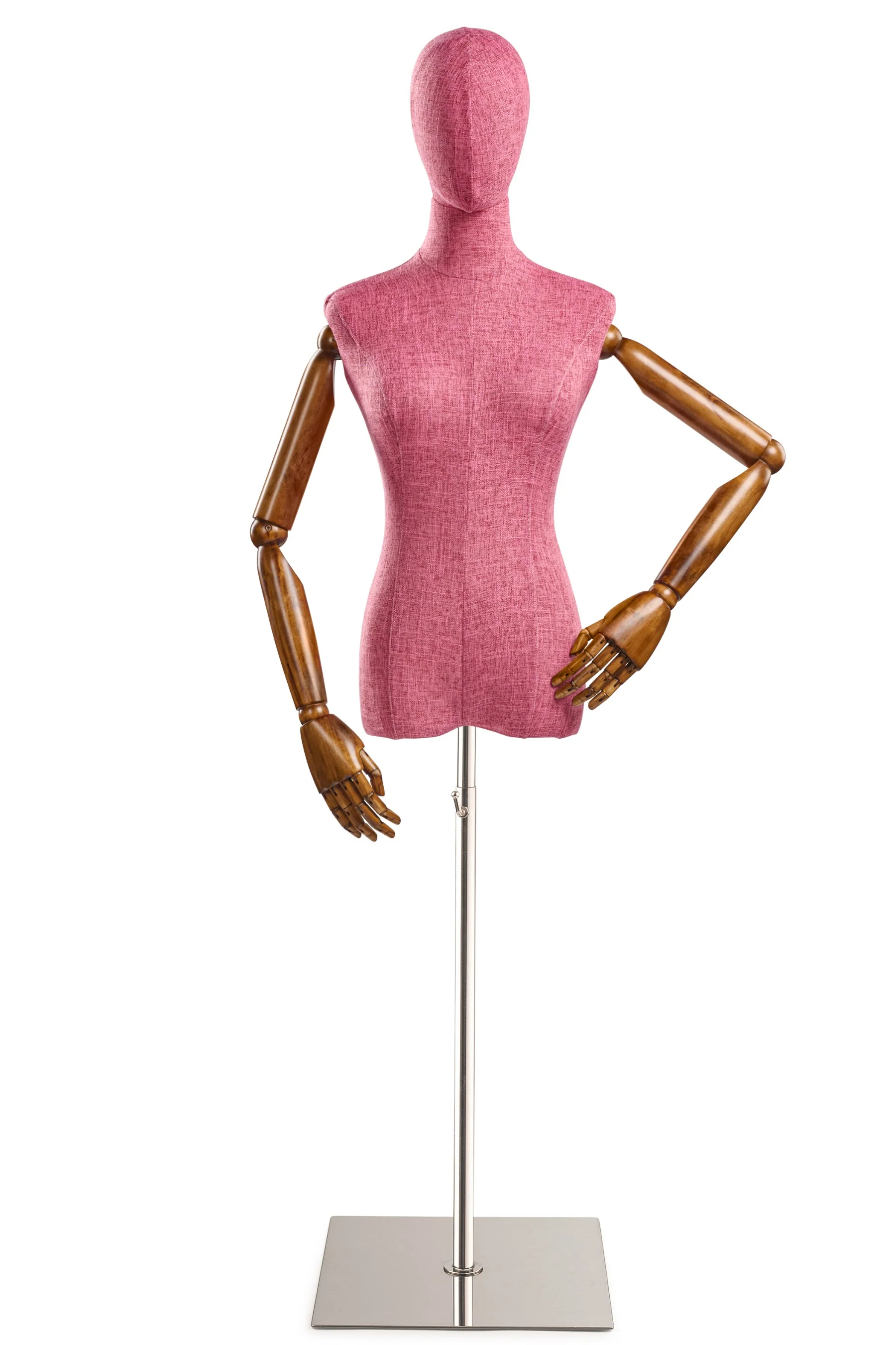 Female Display Dress Form on Metal Flat Base (Head & Arms Version) - Image 81