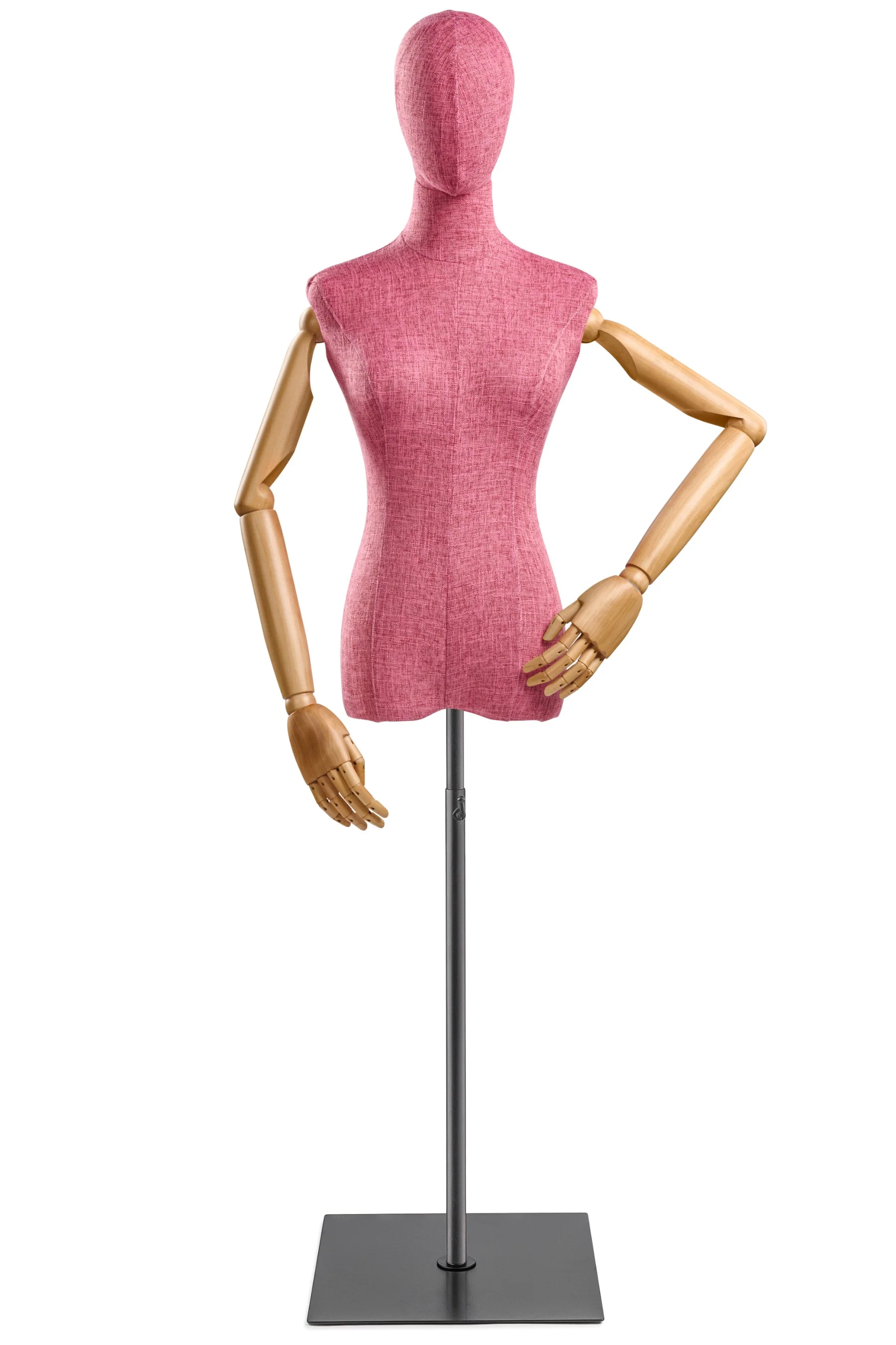 Female Display Dress Form on Metal Flat Base (Head & Arms Version) - Image 83