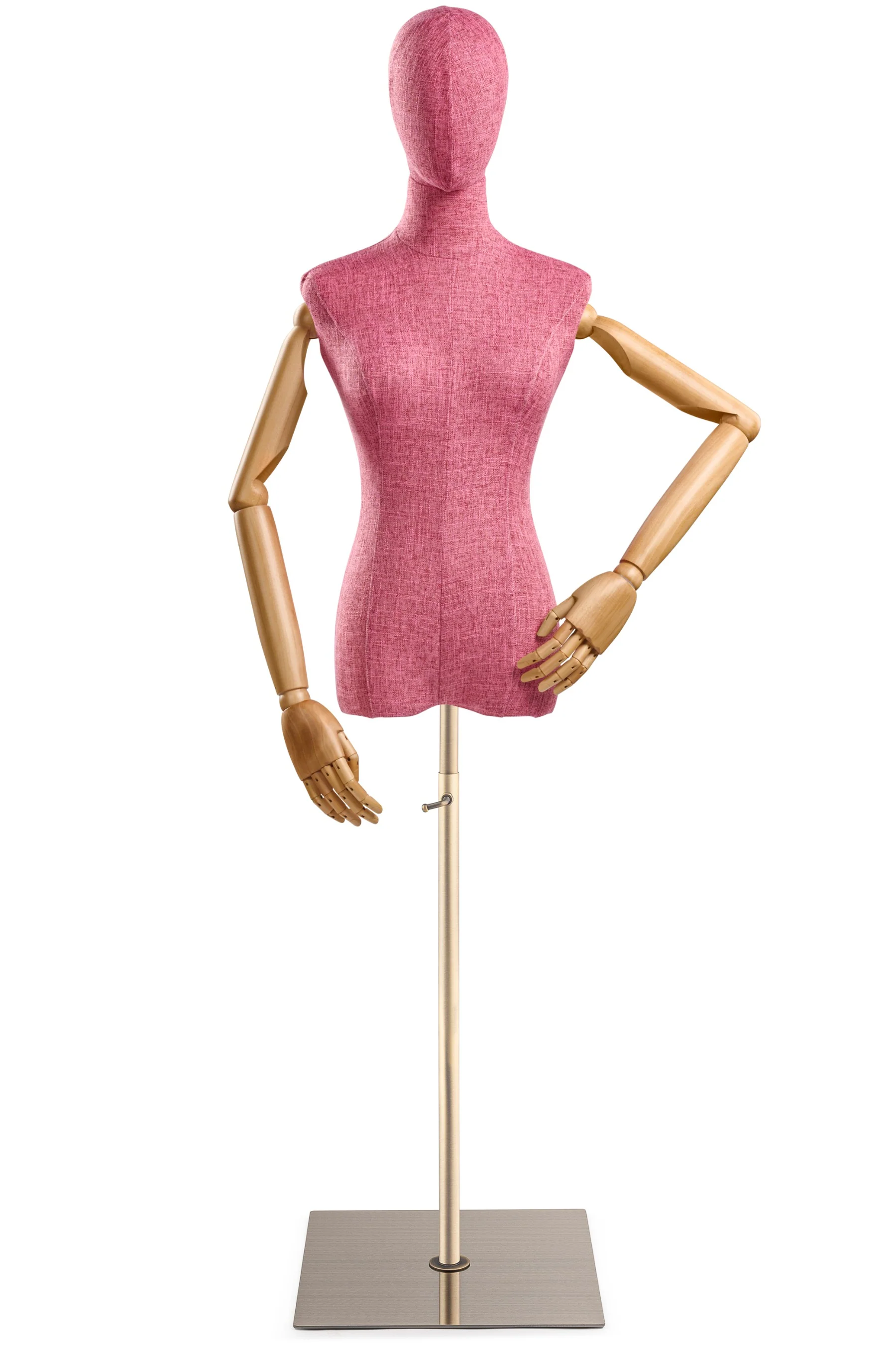 Female Display Dress Form on Metal Flat Base (Head & Arms Version) - Image 85