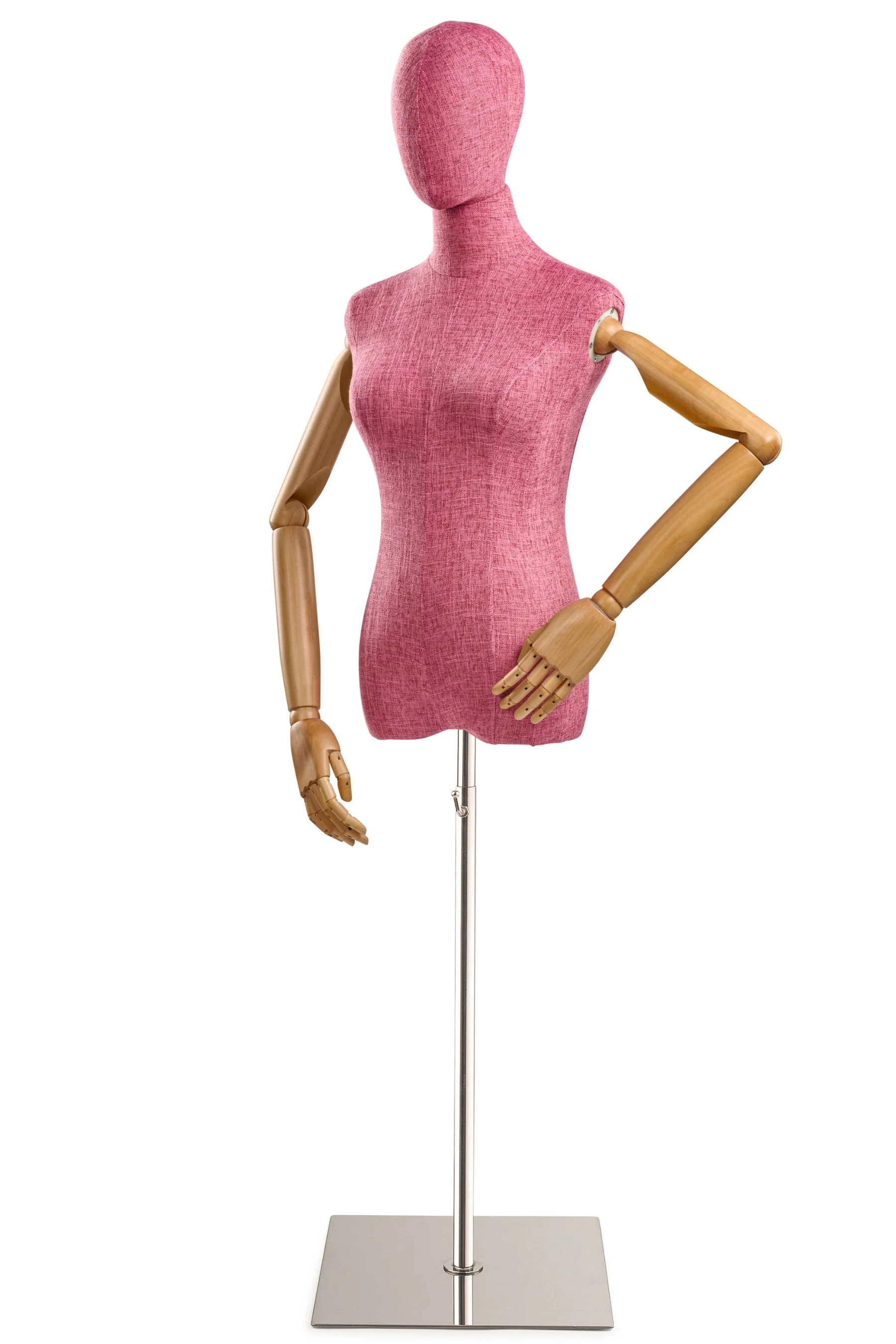 Female Display Dress Form on Metal Flat Base (Head & Arms Version) - Image 88