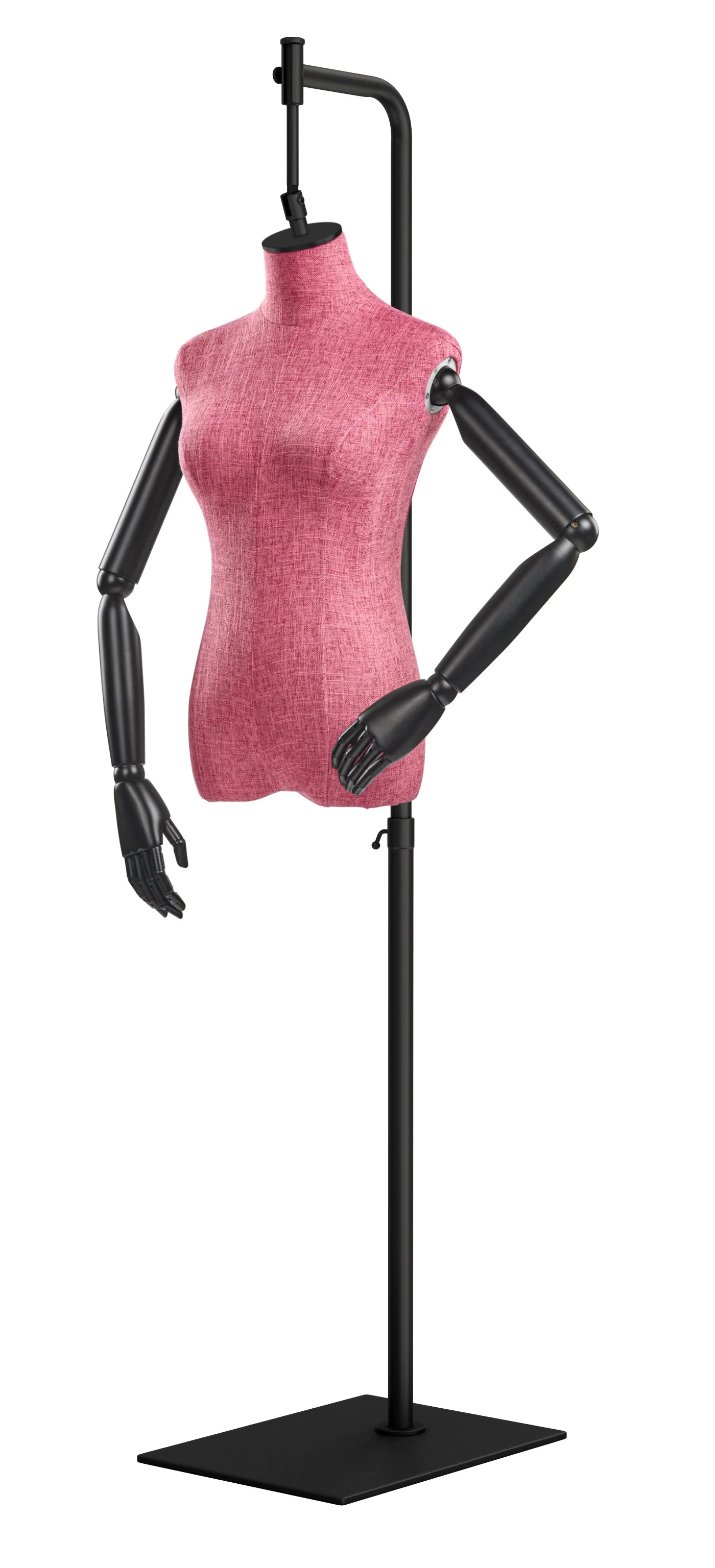 Female Display Dress Form on Metal Hanging Base (Head & Arms Version) - Image 100