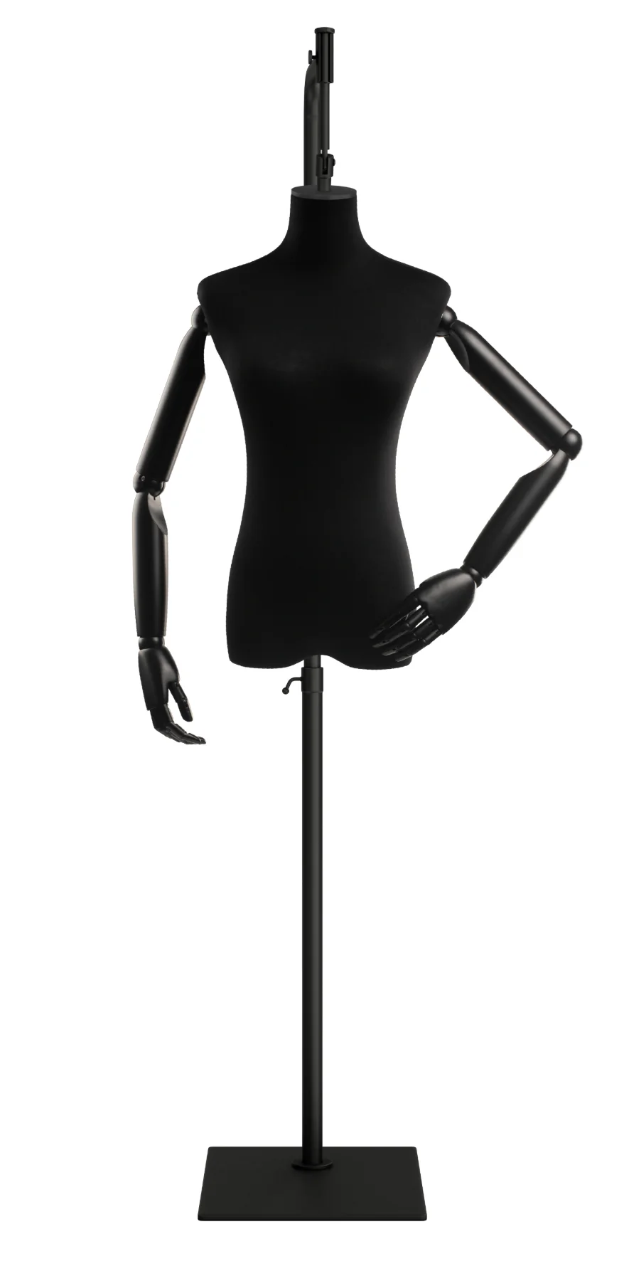 Female Display Dress Form on Metal Hanging Base (Head & Arms Version) - Image 46