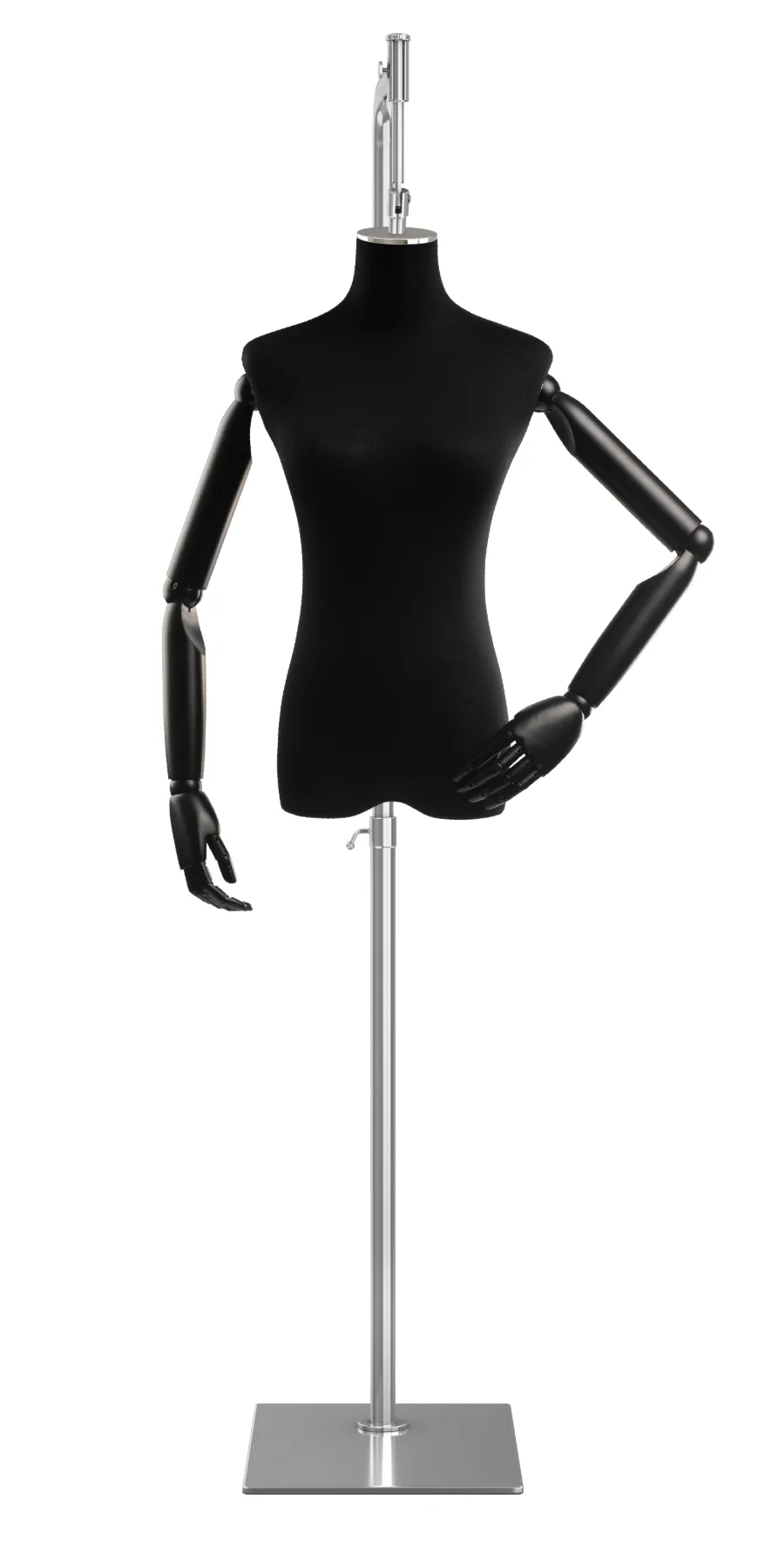 Female Display Dress Form on Metal Hanging Base (Head & Arms Version) - Image 64