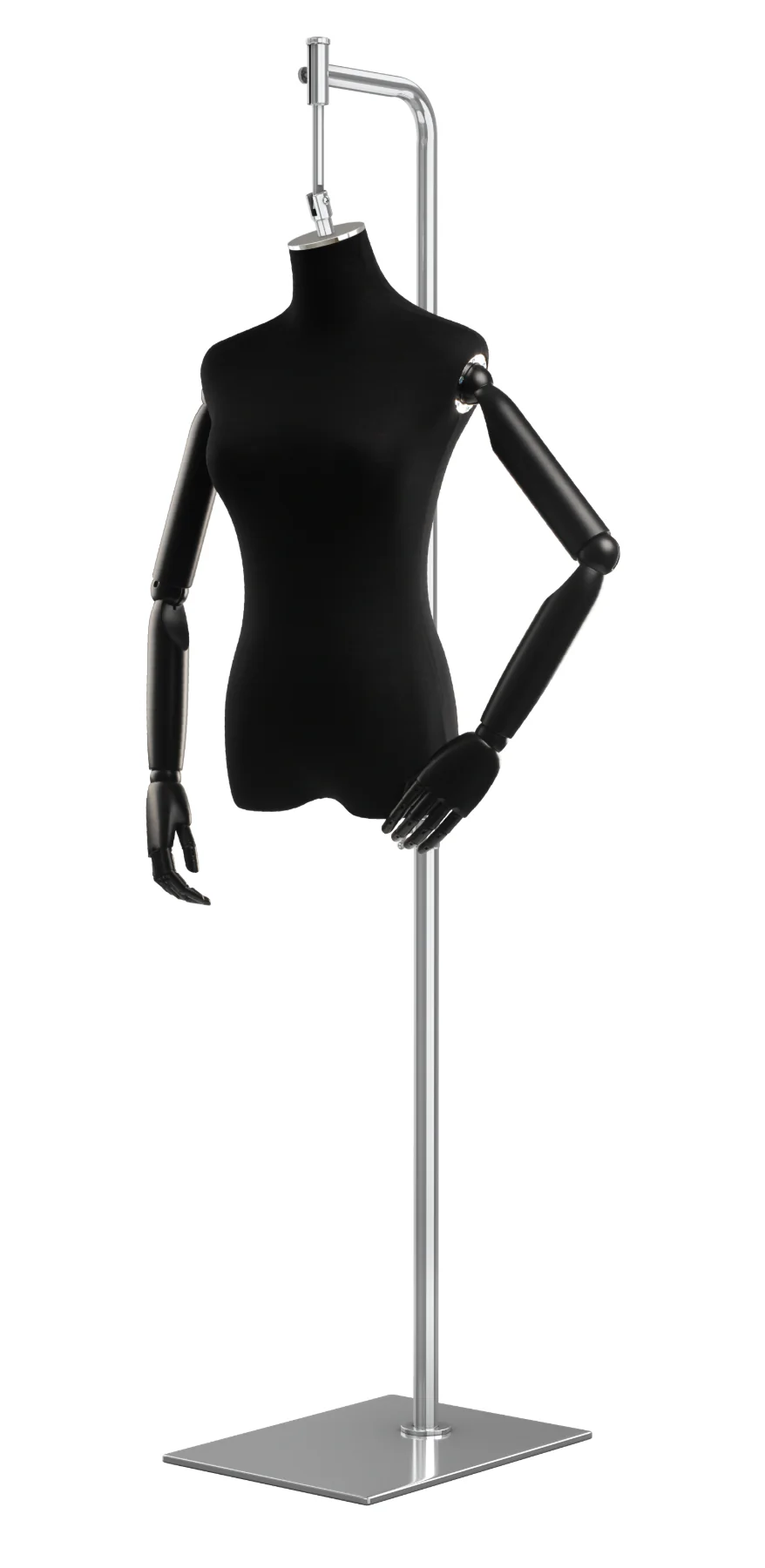 Female Display Dress Form on Metal Hanging Base (Head & Arms Version) - Image 65