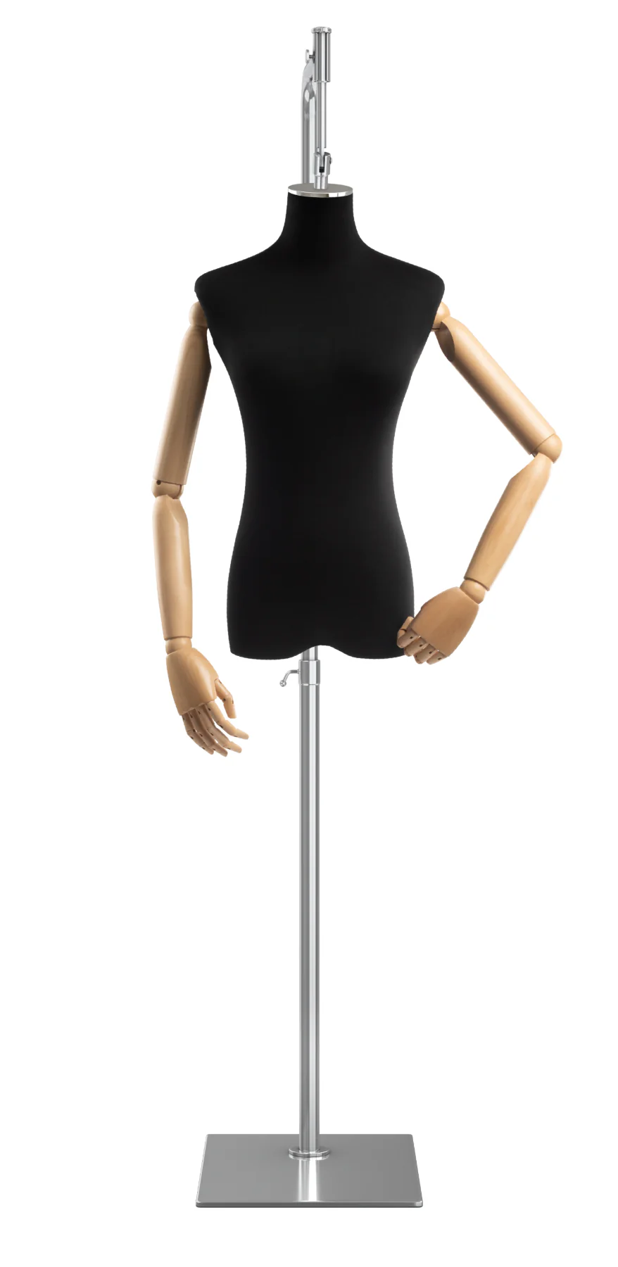 Female Display Dress Form on Metal Hanging Base (Head & Arms Version) - Image 70