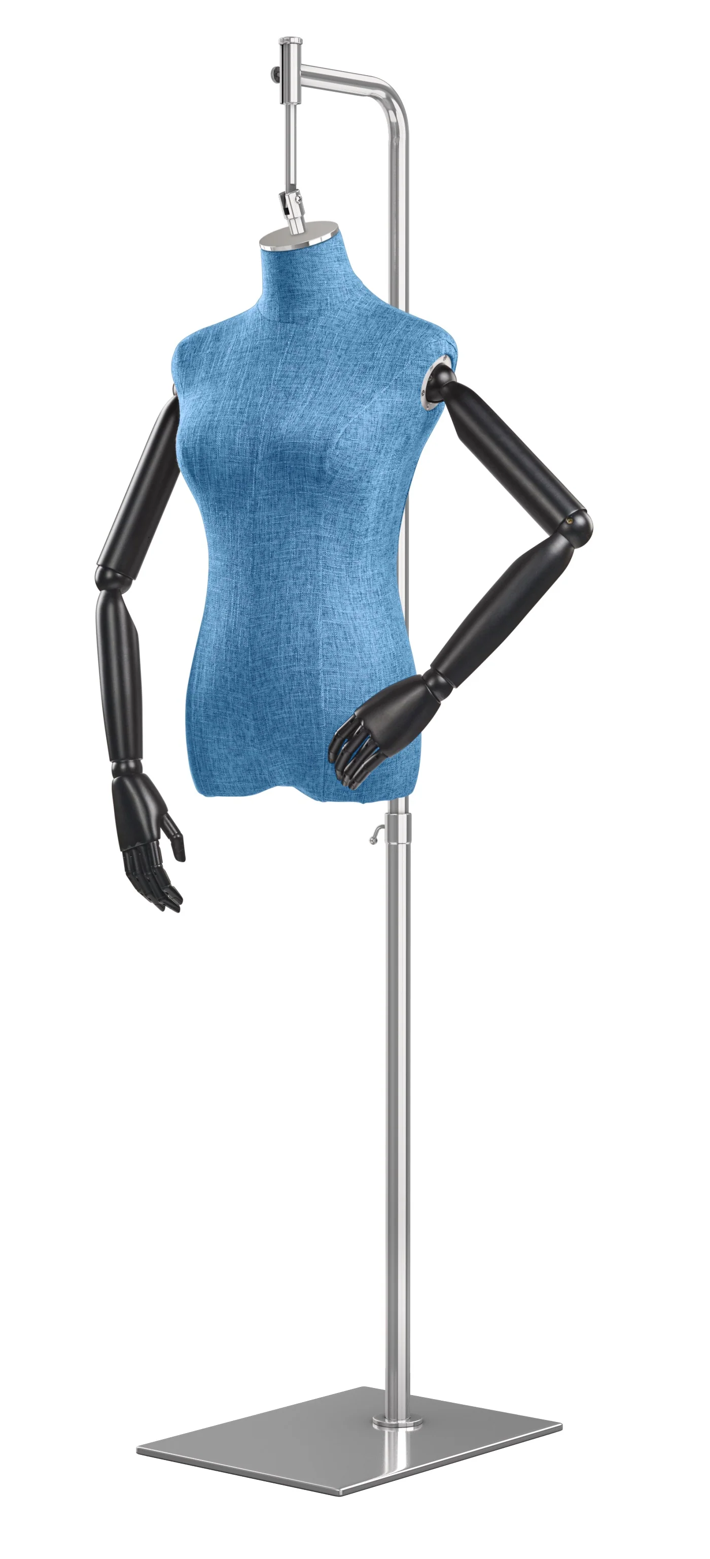 Female Display Dress Form on Metal Hanging Base (Head & Arms Version) - Image 75