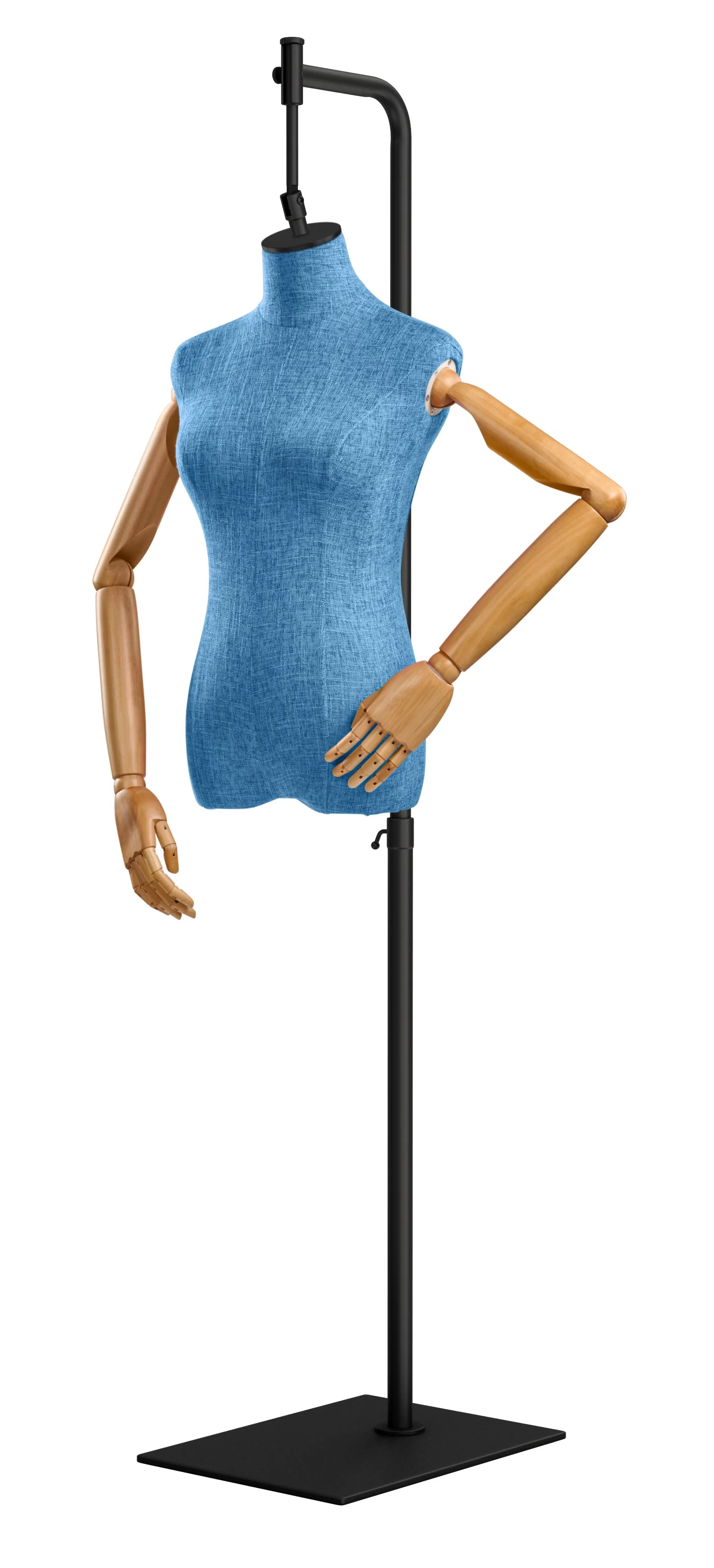 Female Display Dress Form on Metal Hanging Base (Head & Arms Version) - Image 79