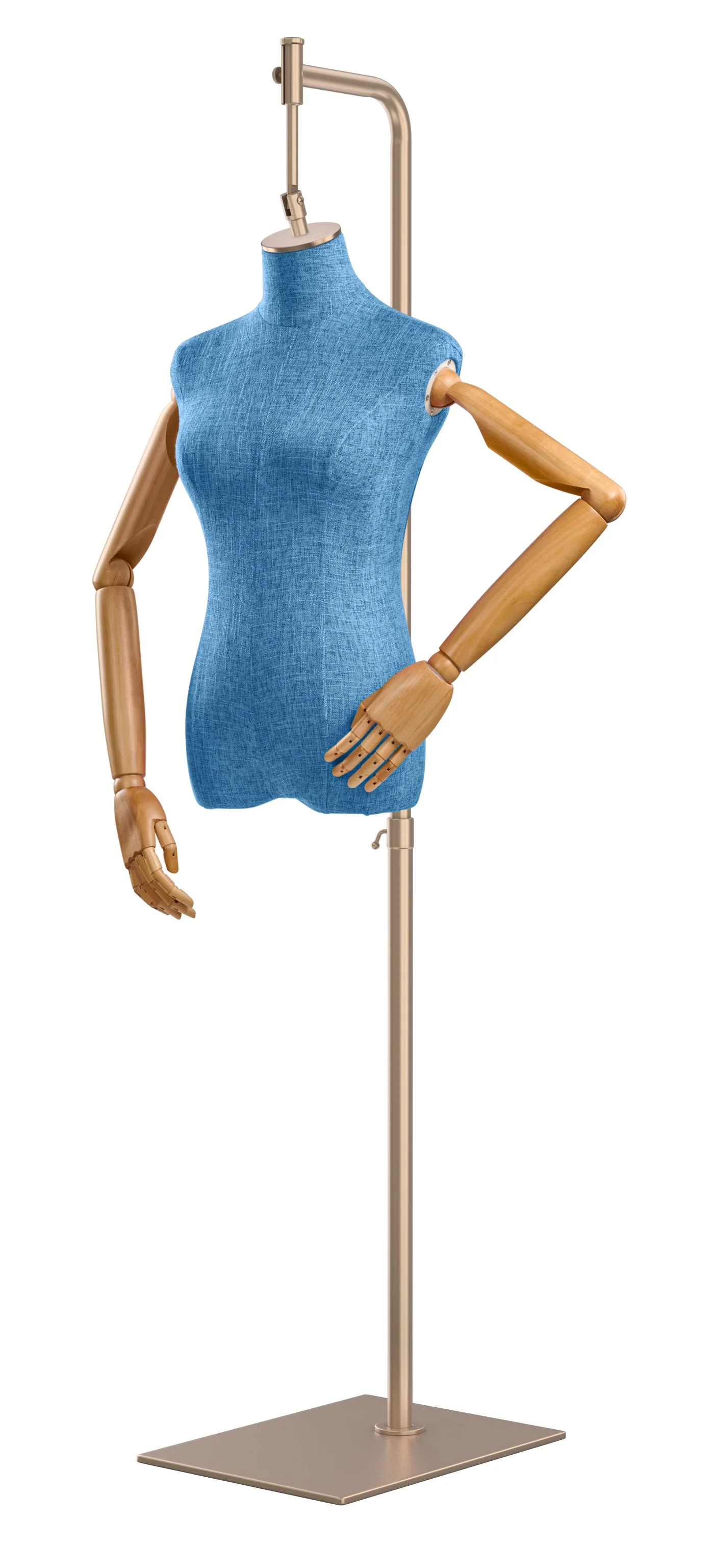 Female Display Dress Form on Metal Hanging Base (Head & Arms Version) - Image 80