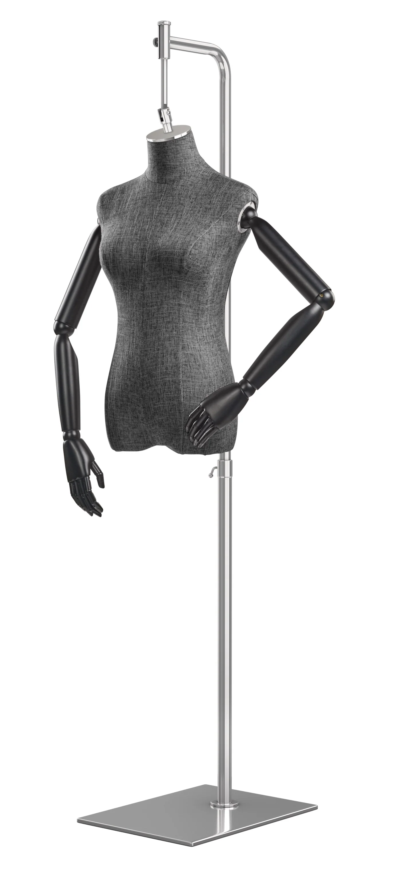 Female Display Dress Form on Metal Hanging Base (Head & Arms Version) - Image 84