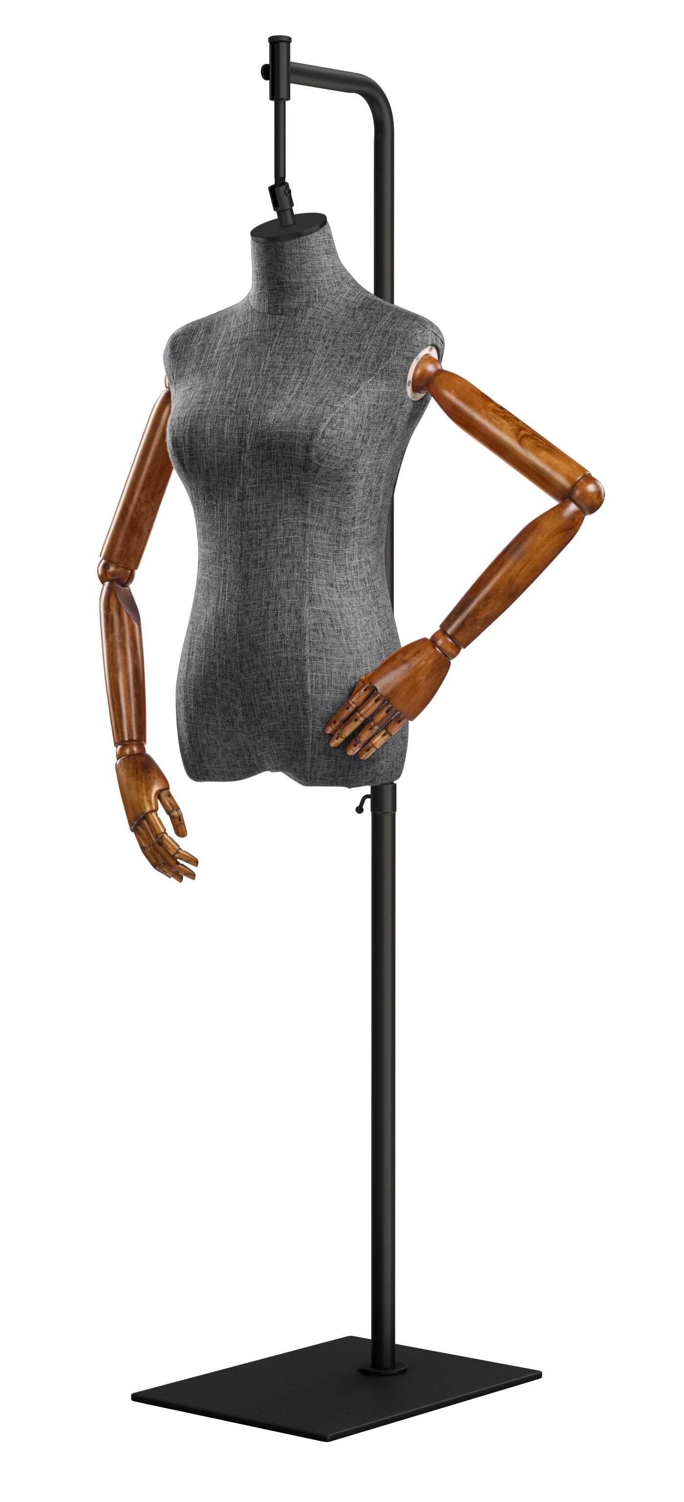 Female Display Dress Form on Metal Hanging Base (Head & Arms Version) - Image 85