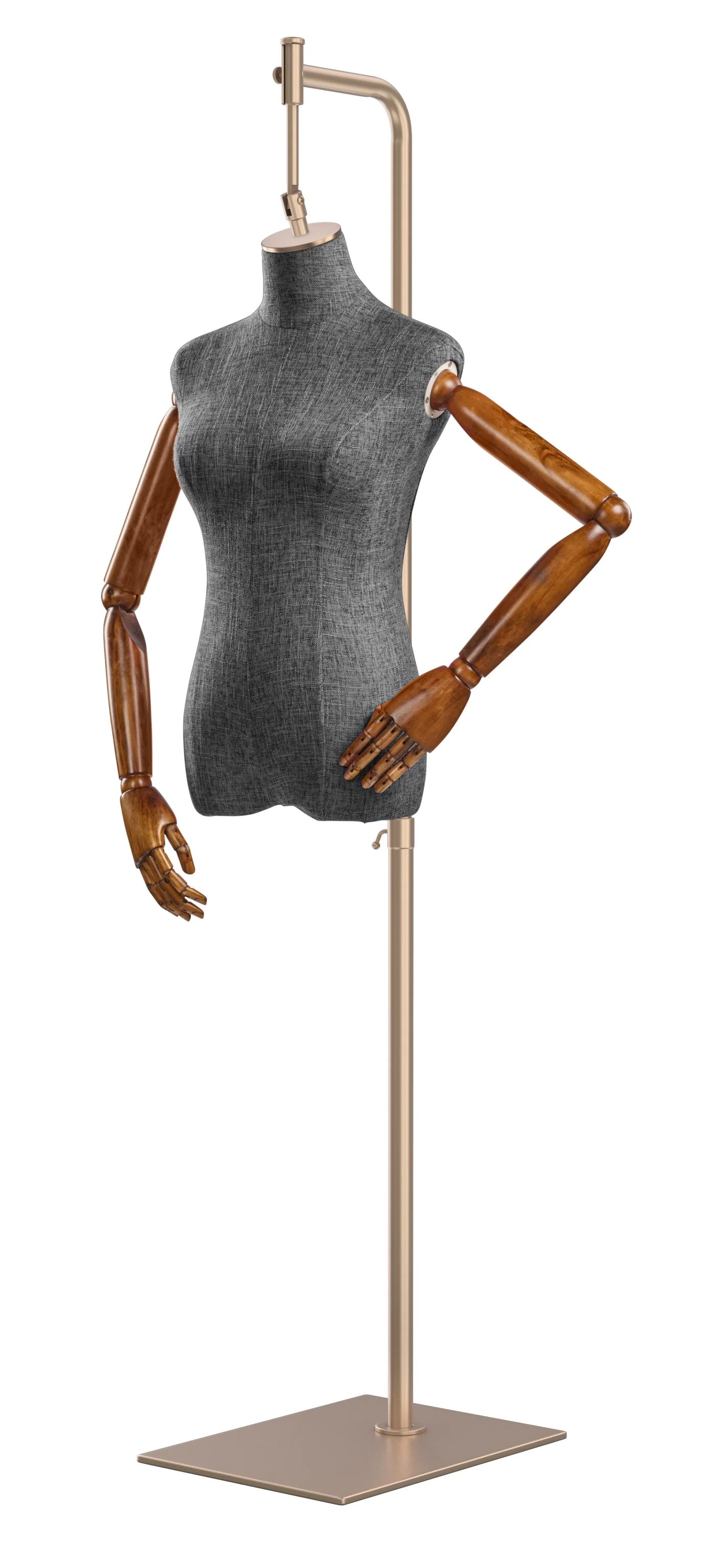 Female Display Dress Form on Metal Hanging Base (Head & Arms Version) - Image 86