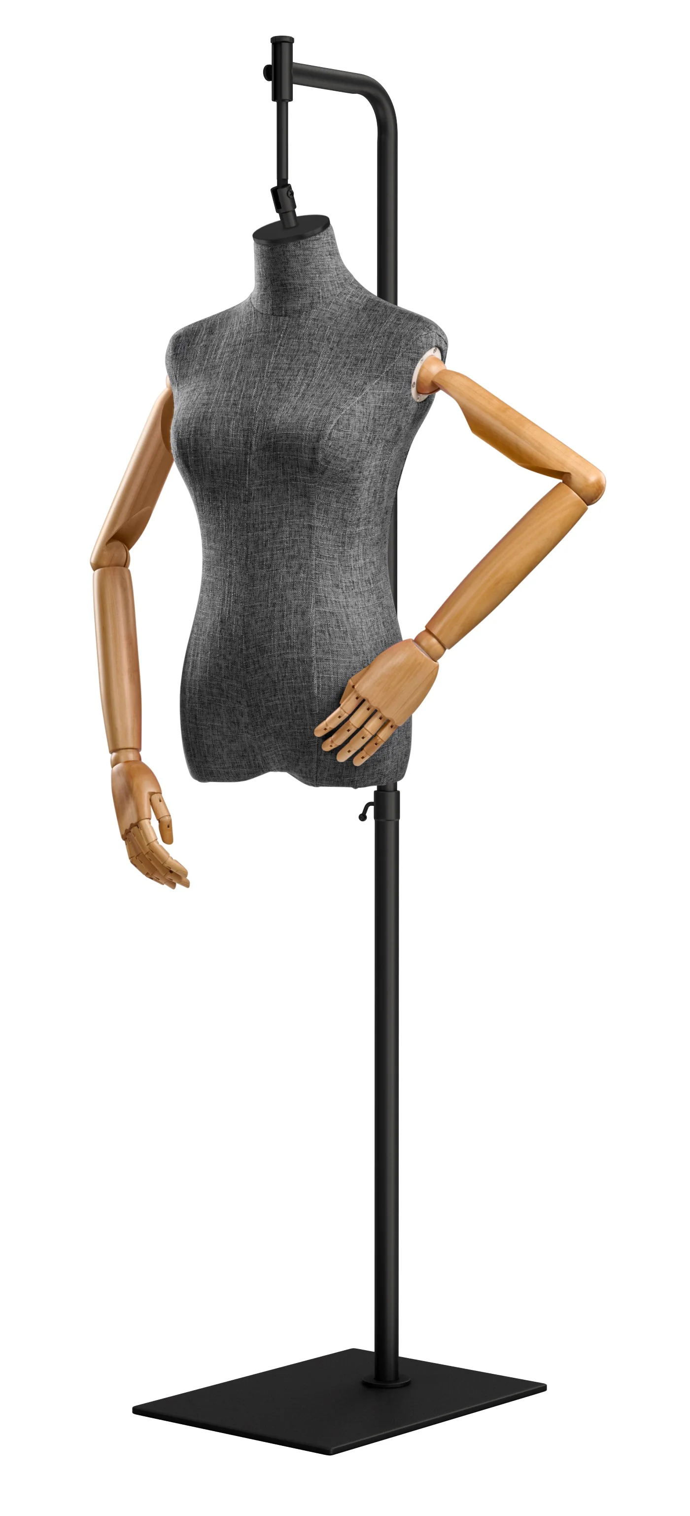 Female Display Dress Form on Metal Hanging Base (Head & Arms Version) - Image 88