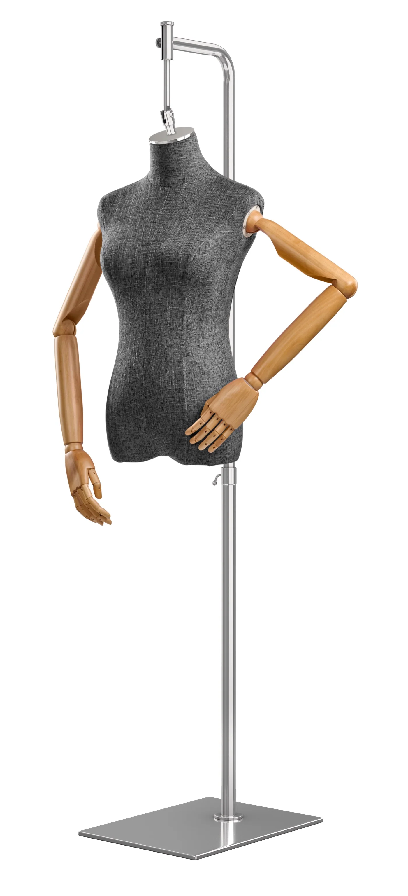 Female Display Dress Form on Metal Hanging Base (Head & Arms Version) - Image 90
