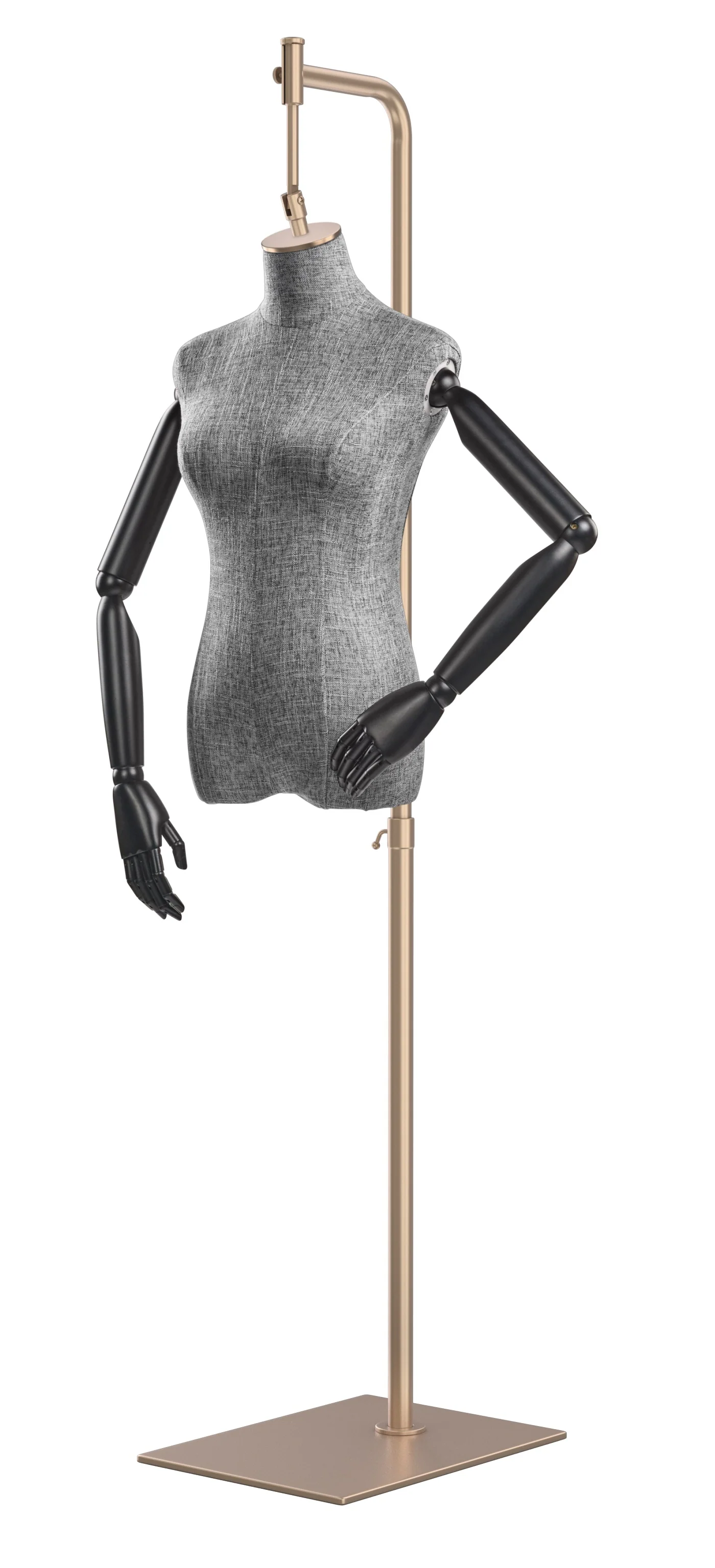 Female Display Dress Form on Metal Hanging Base (Head & Arms Version) - Image 92