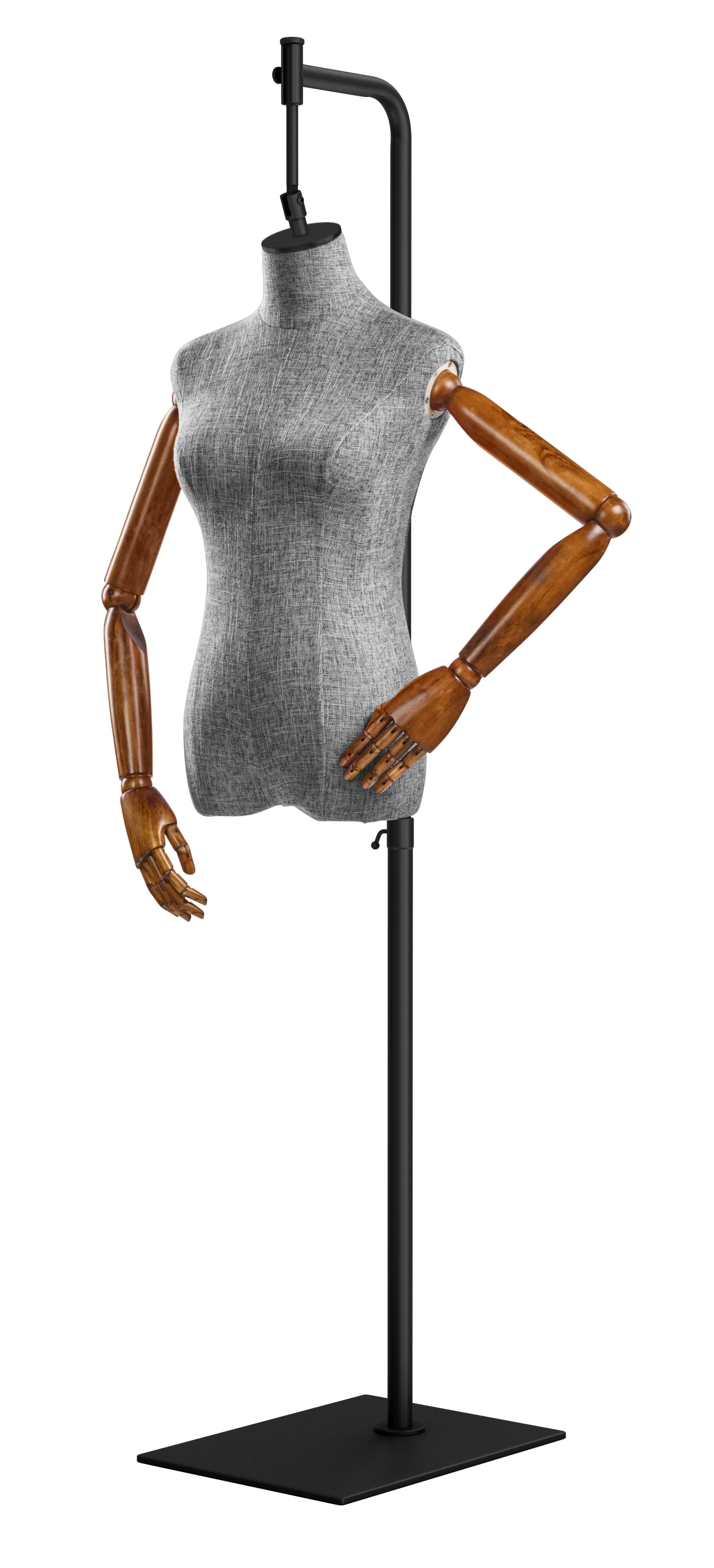 Female Display Dress Form on Metal Hanging Base (Head & Arms Version) - Image 94