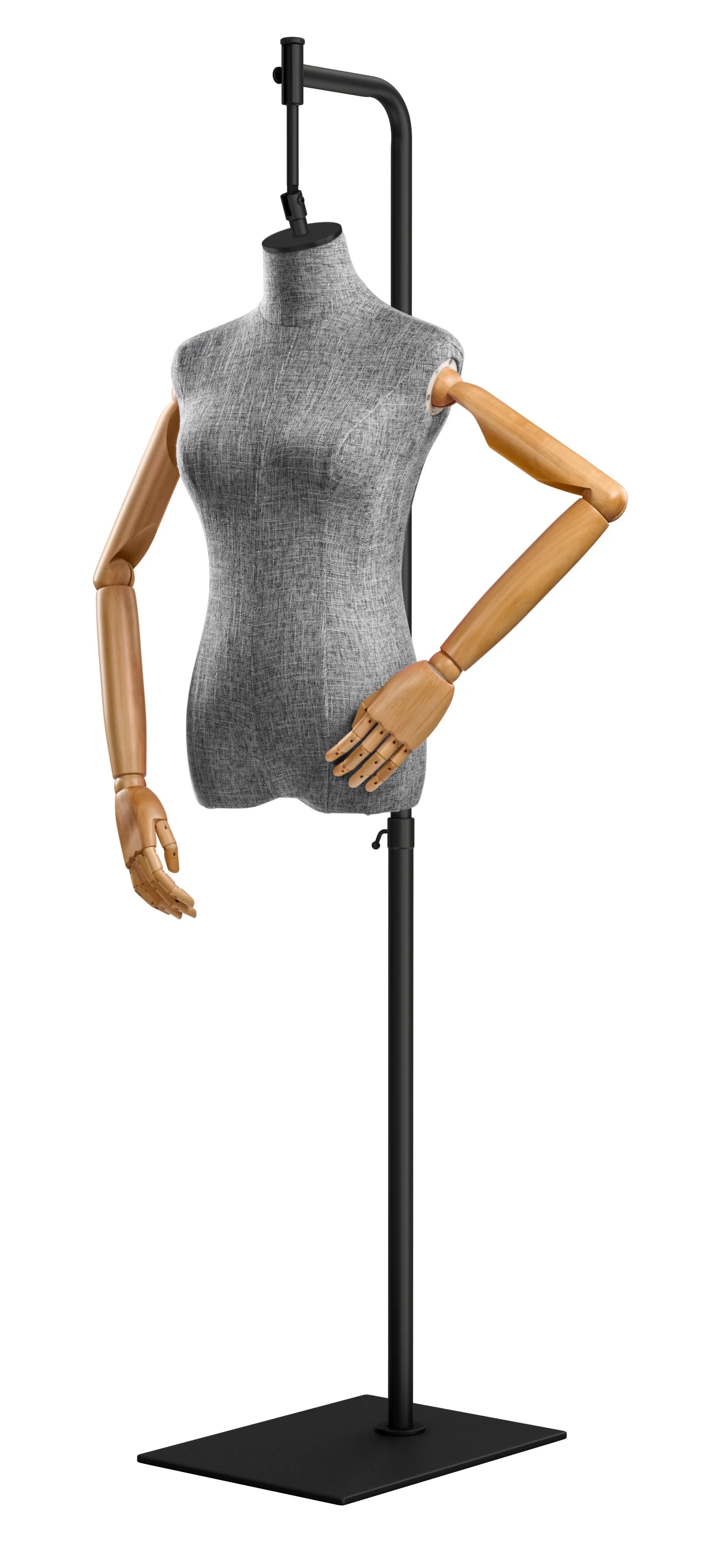 Female Display Dress Form on Metal Hanging Base (Head & Arms Version) - Image 97