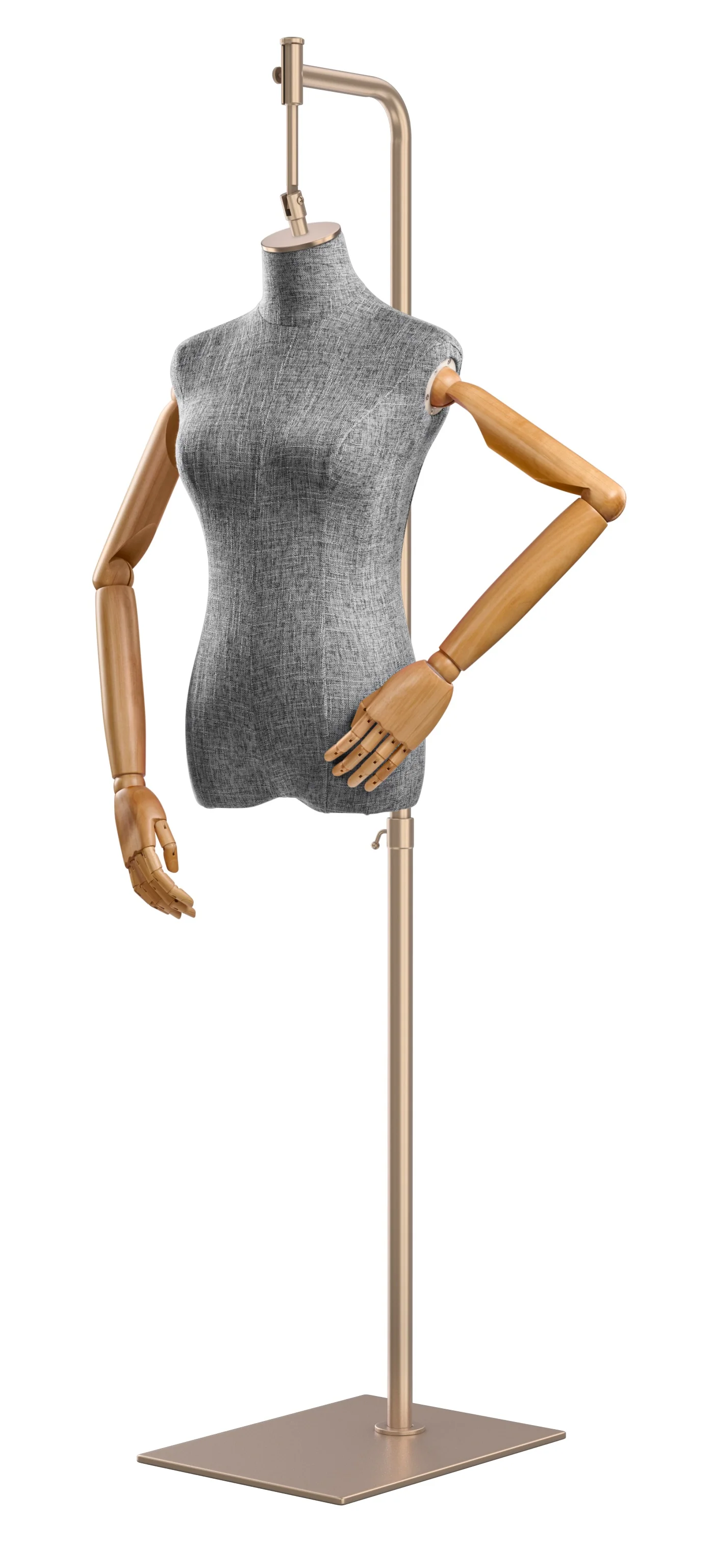 Female Display Dress Form on Metal Hanging Base (Head & Arms Version) - Image 98