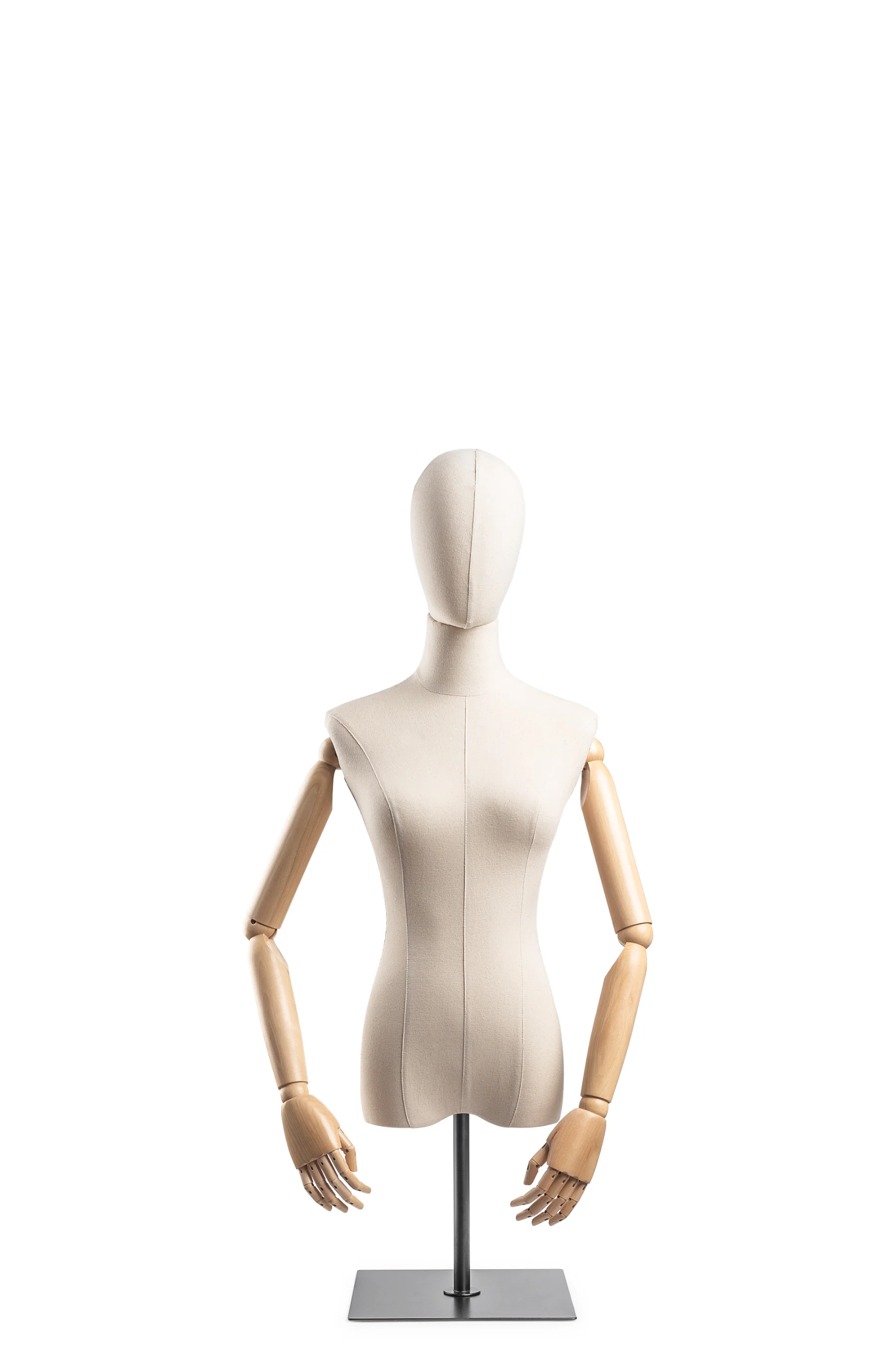 Female Display Dress Form on Metal Tabletop Base (Head & Arms Version) - Image 10