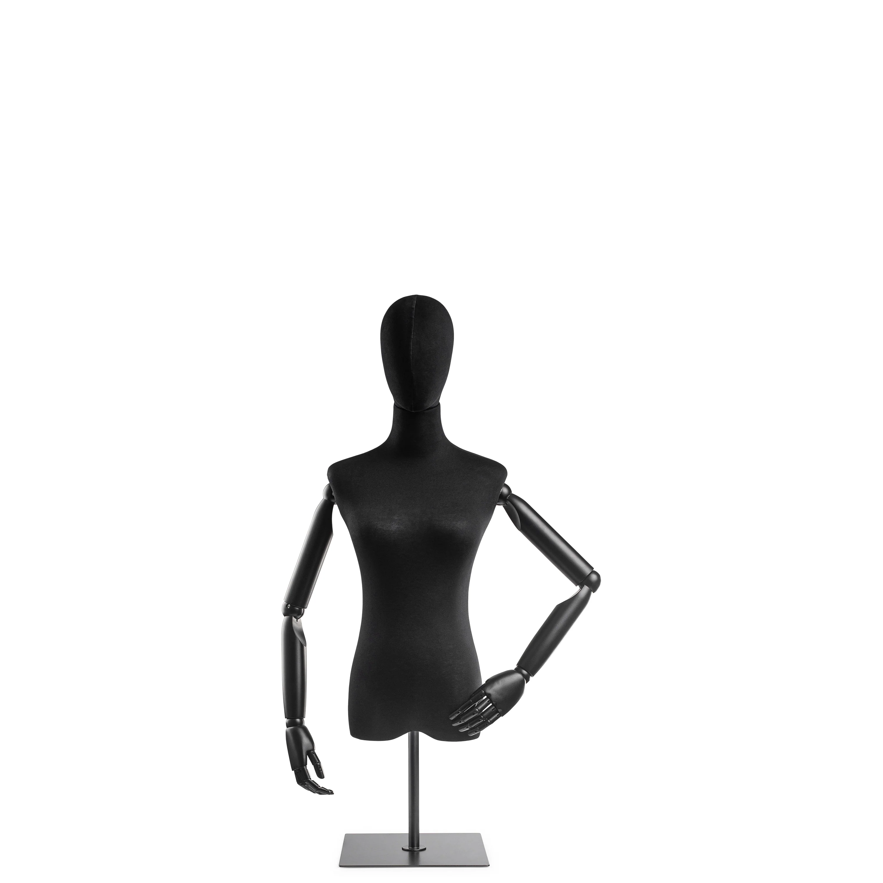 Female Display Dress Form on Metal Tabletop Base (Head & Arms Version) - Image 106