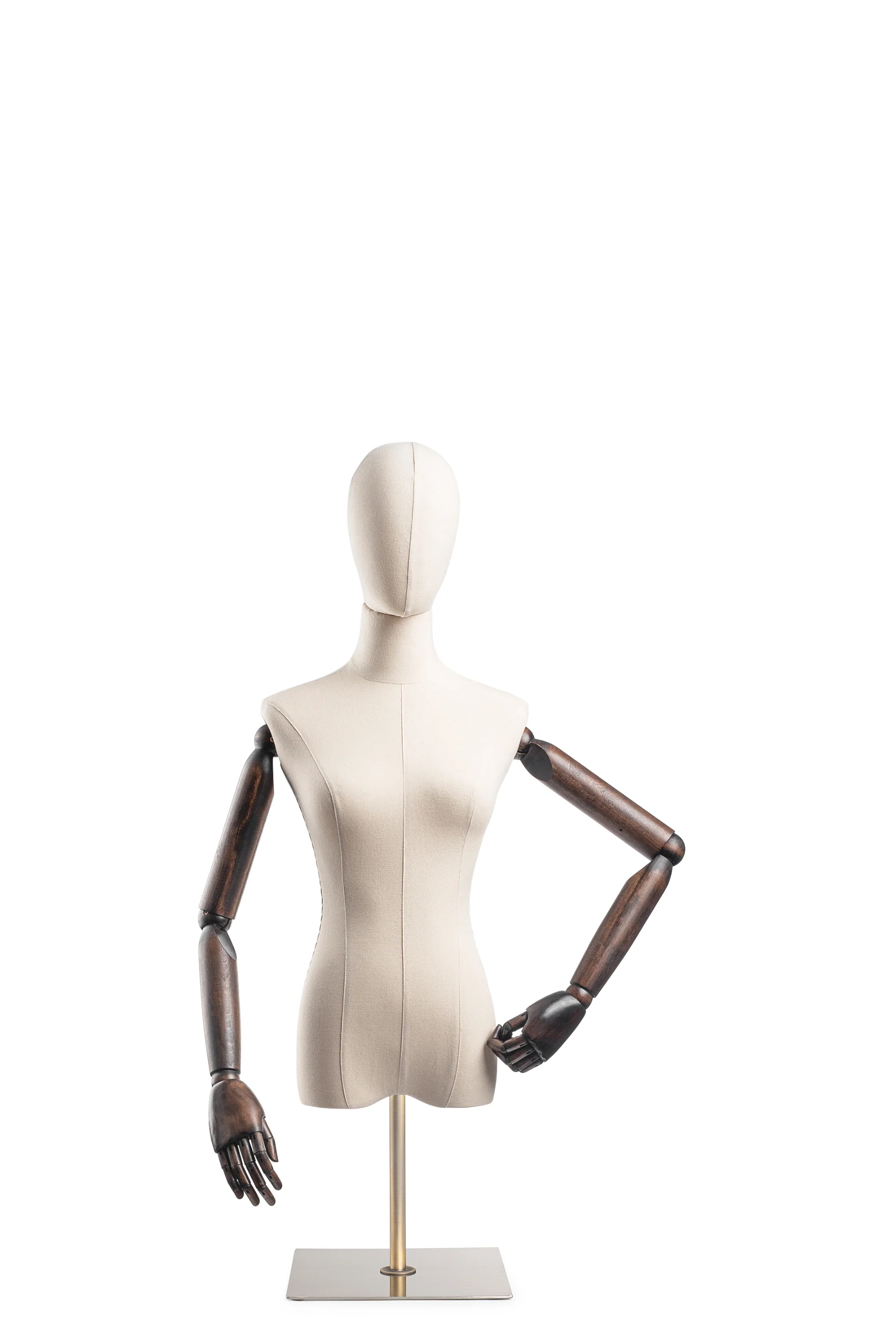 Female Display Dress Form on Metal Tabletop Base (Head & Arms Version) - Image 24