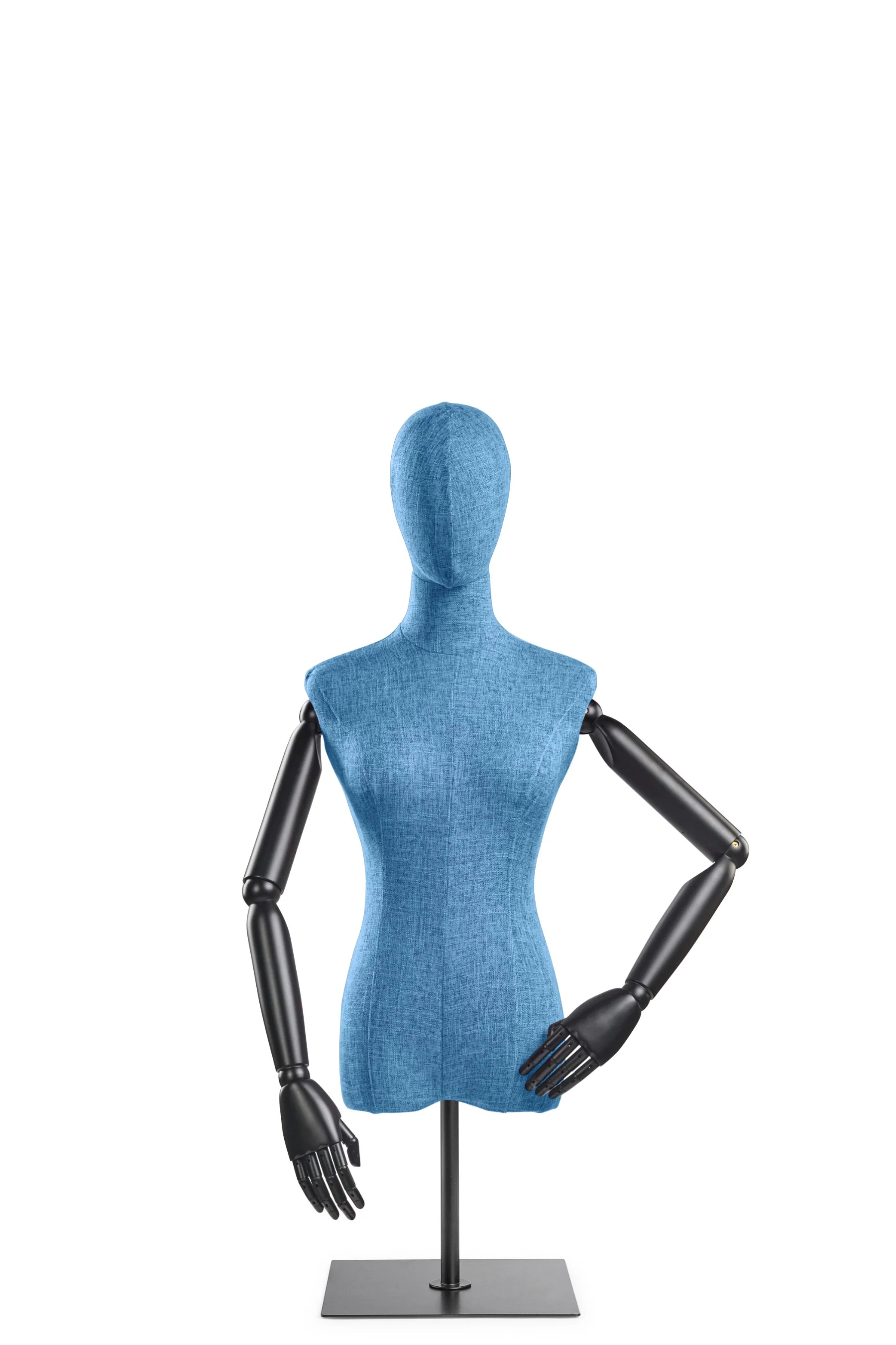 Female Display Dress Form on Metal Tabletop Base (Head & Arms Version) - Image 28
