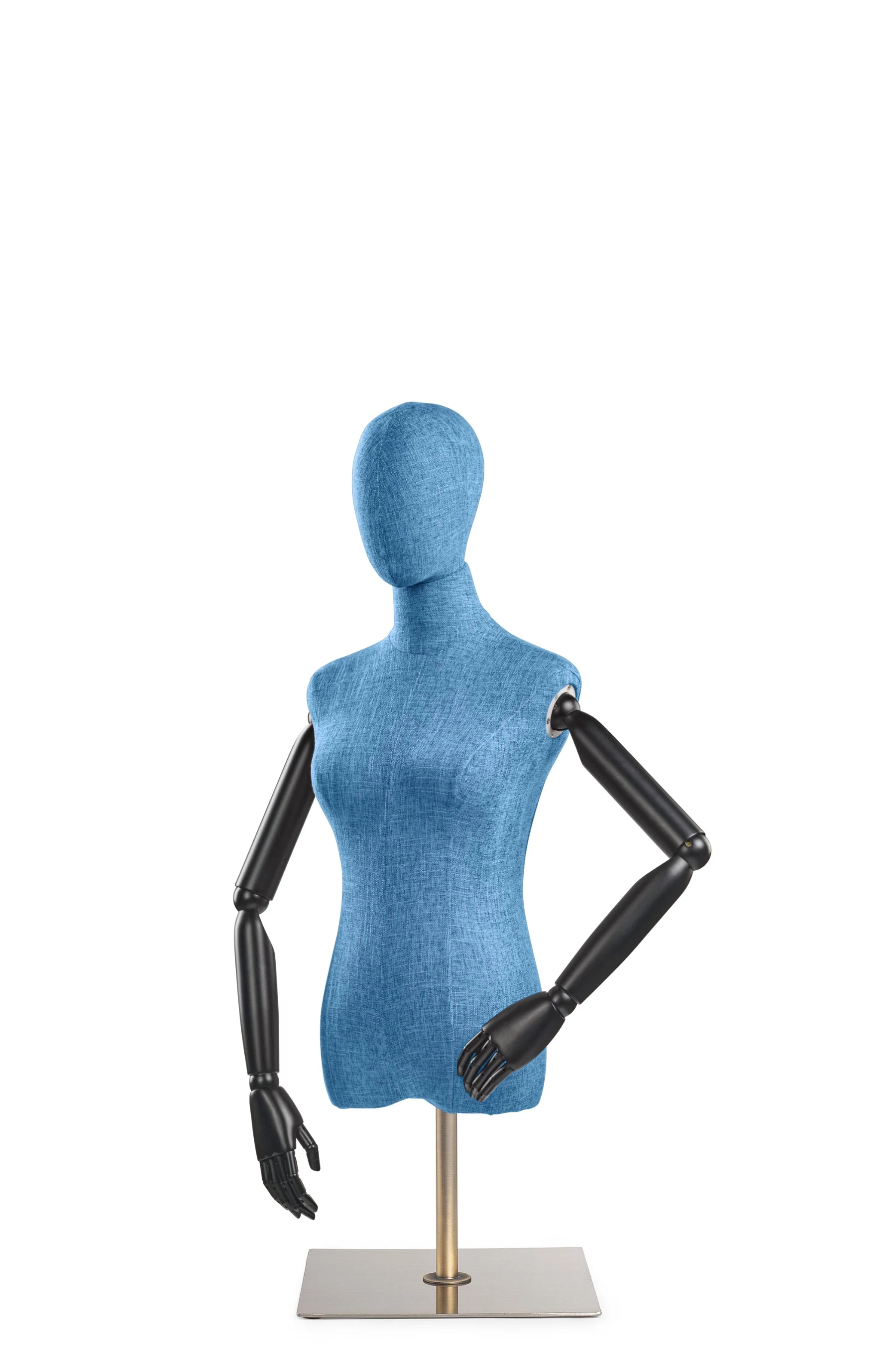 Female Display Dress Form on Metal Tabletop Base (Head & Arms Version) - Image 31