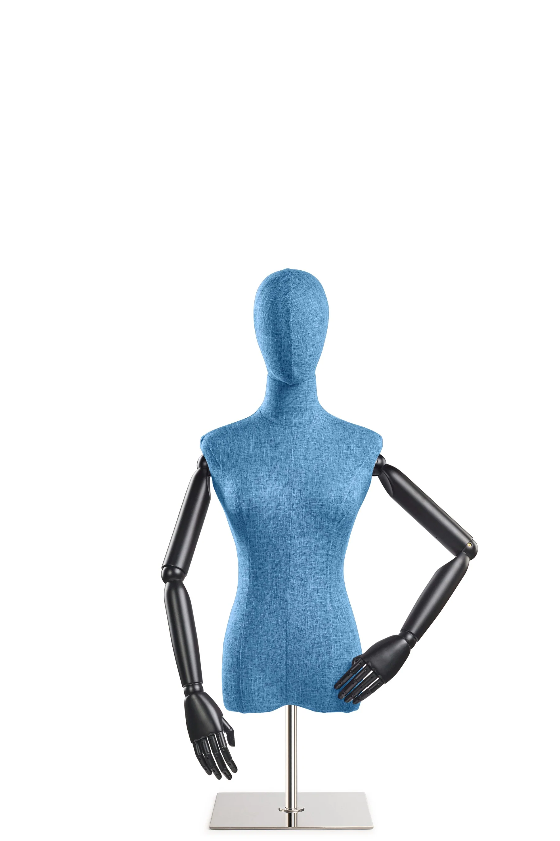 Female Display Dress Form on Metal Tabletop Base (Head & Arms Version) - Image 32