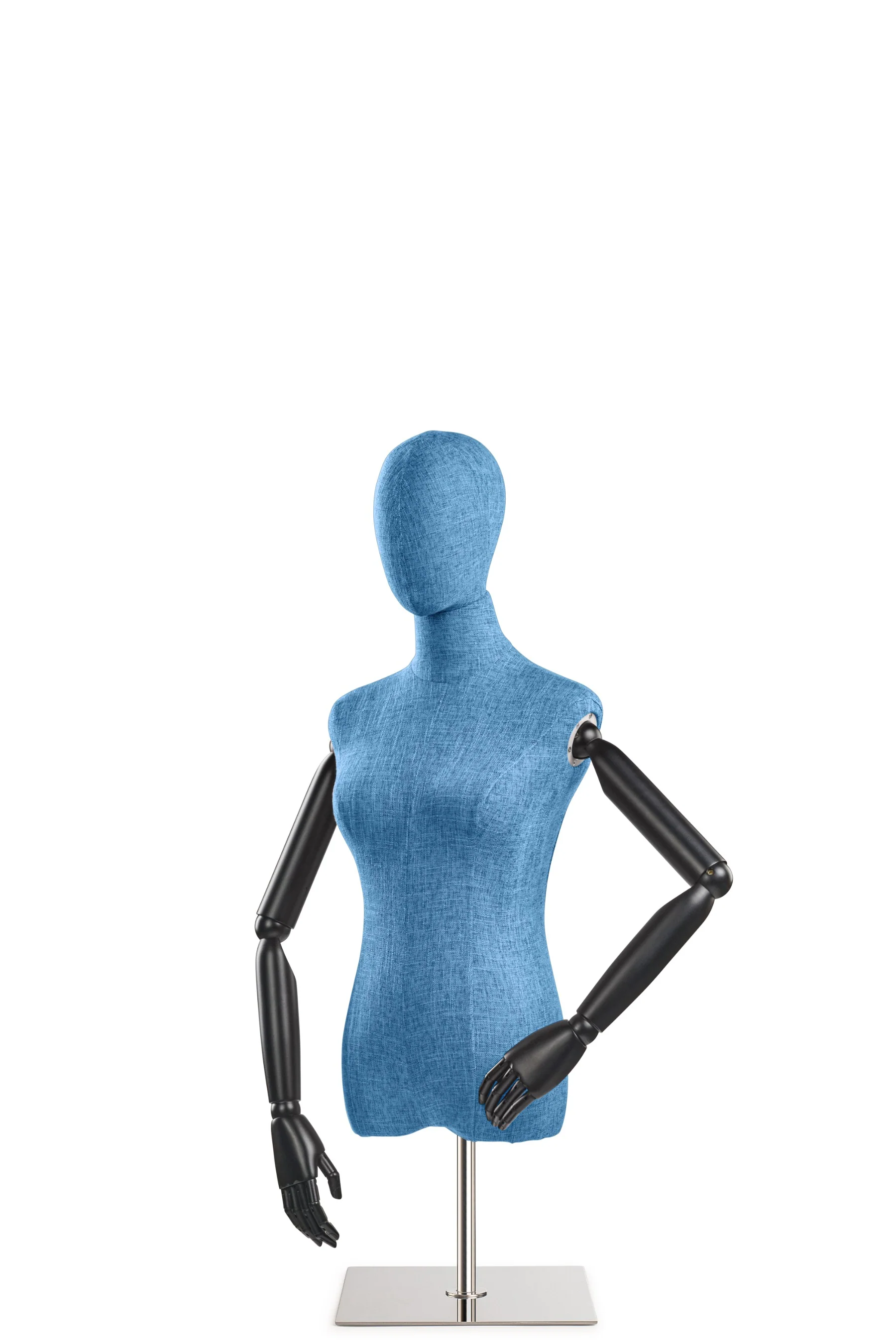 Female Display Dress Form on Metal Tabletop Base (Head & Arms Version) - Image 33