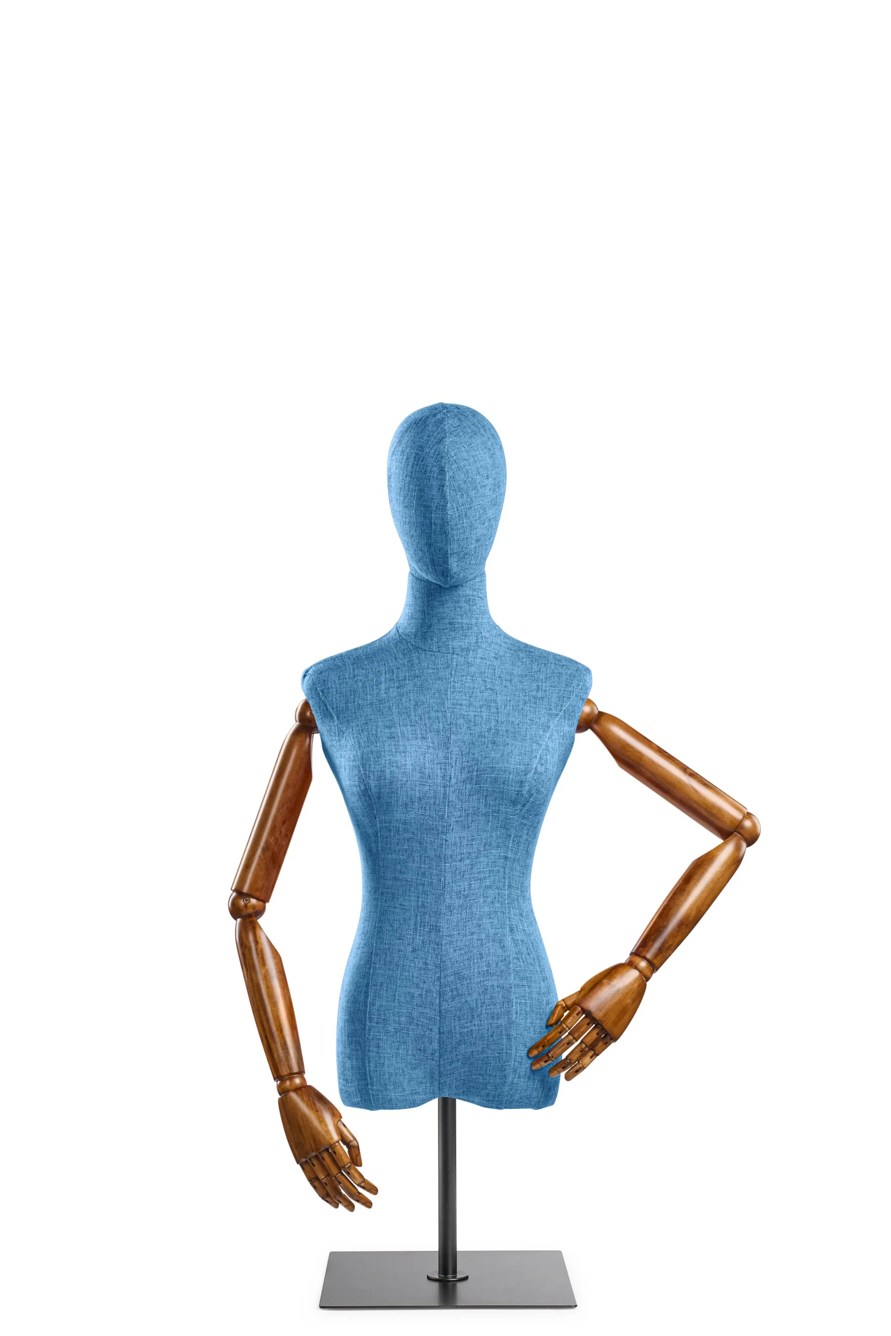 Female Display Dress Form on Metal Tabletop Base (Head & Arms Version) - Image 34