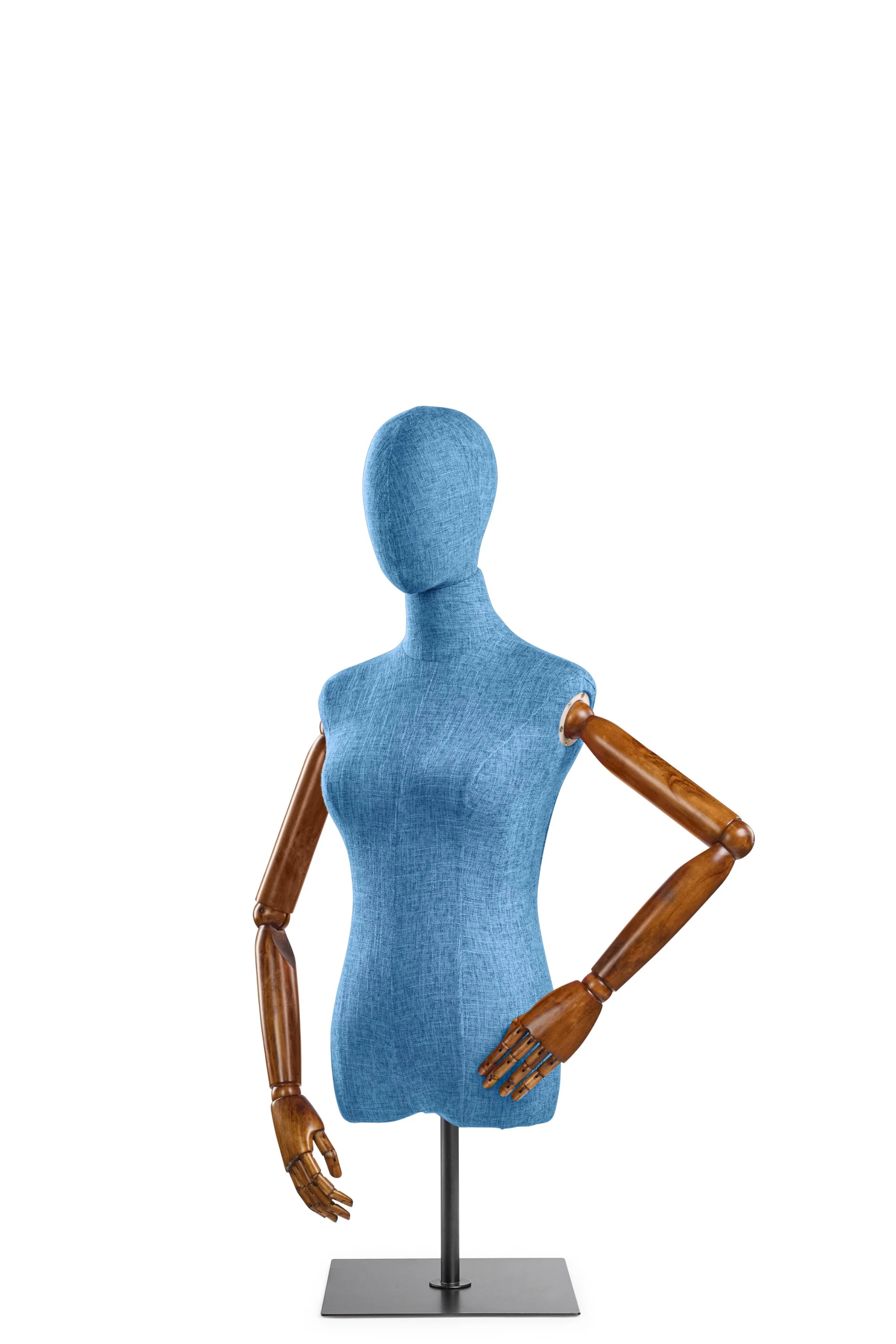 Female Display Dress Form on Metal Tabletop Base (Head & Arms Version) - Image 35