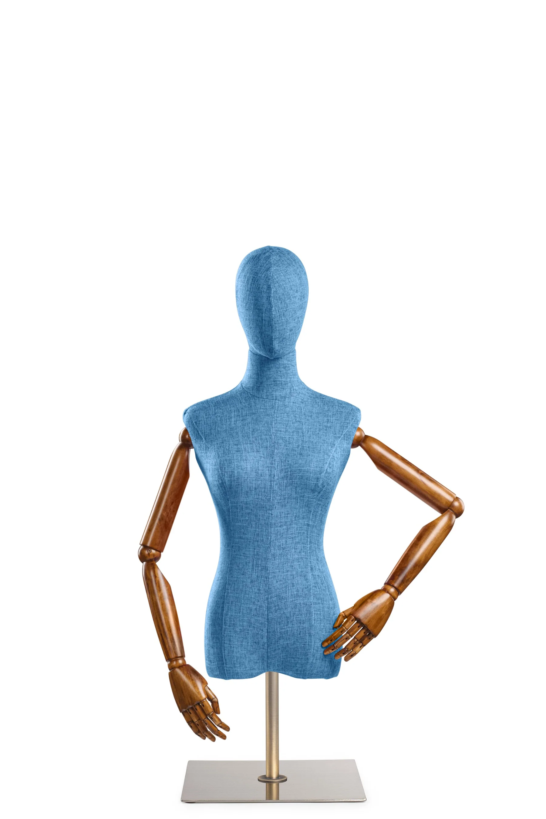Female Display Dress Form on Metal Tabletop Base (Head & Arms Version) - Image 36