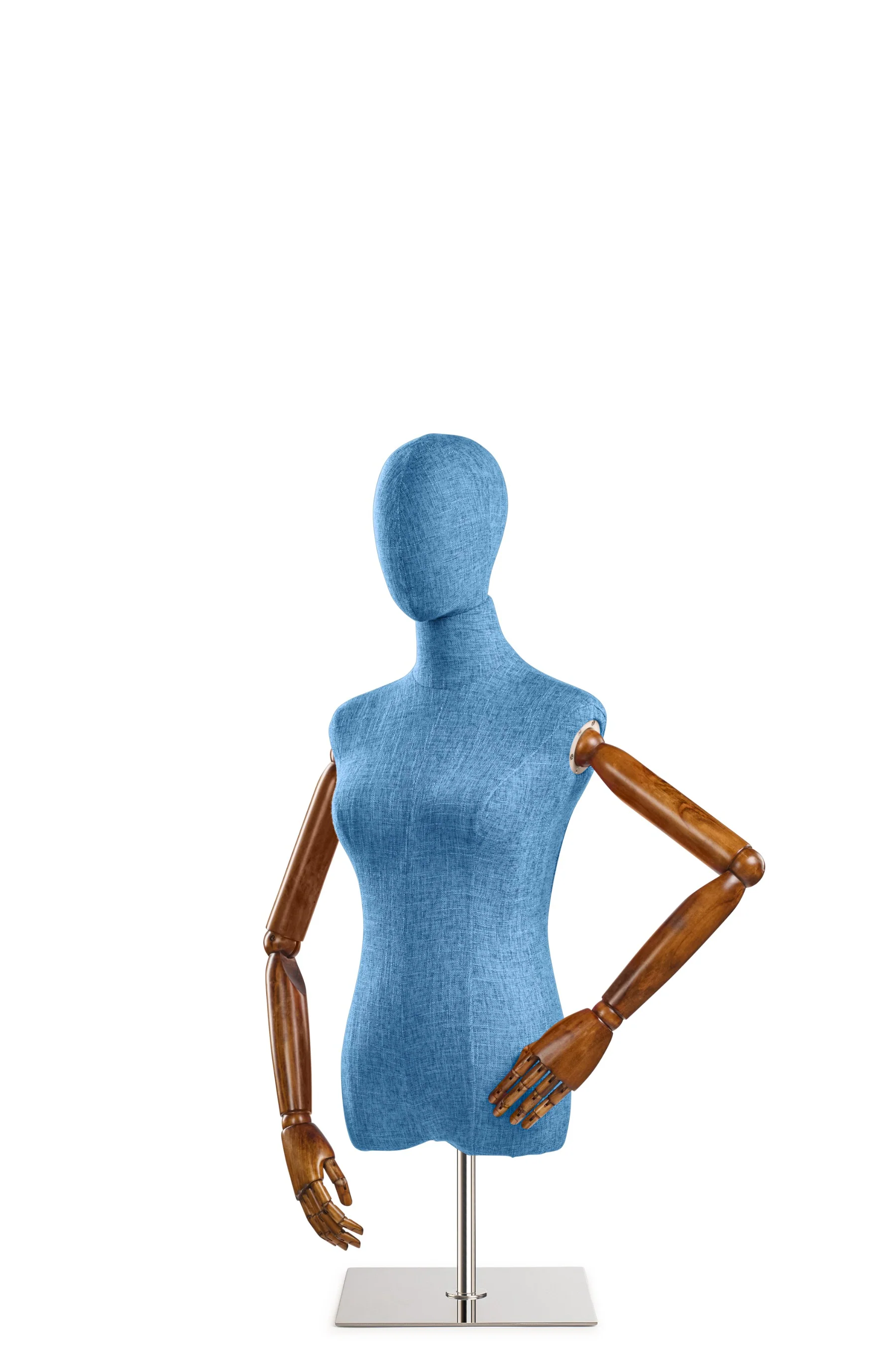 Female Display Dress Form on Metal Tabletop Base (Head & Arms Version) - Image 39