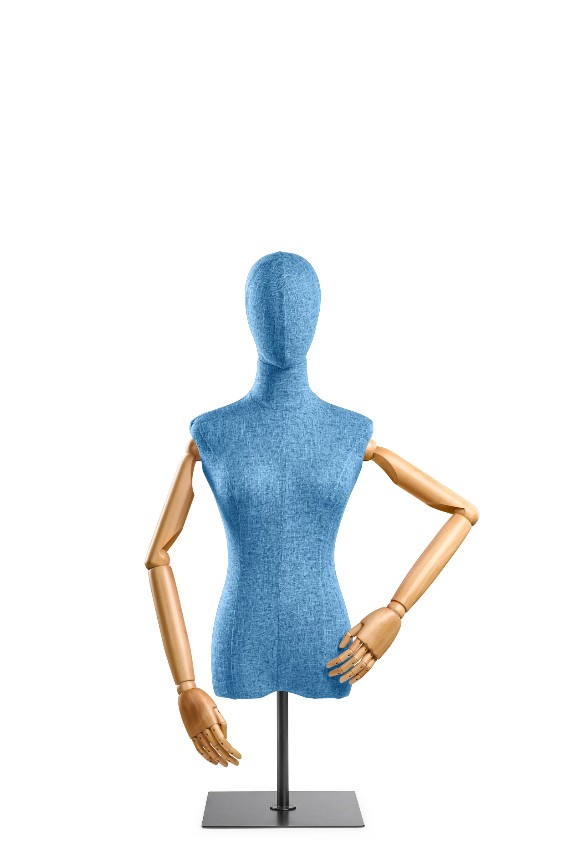 Female Display Dress Form on Metal Tabletop Base (Head & Arms Version) - Image 40