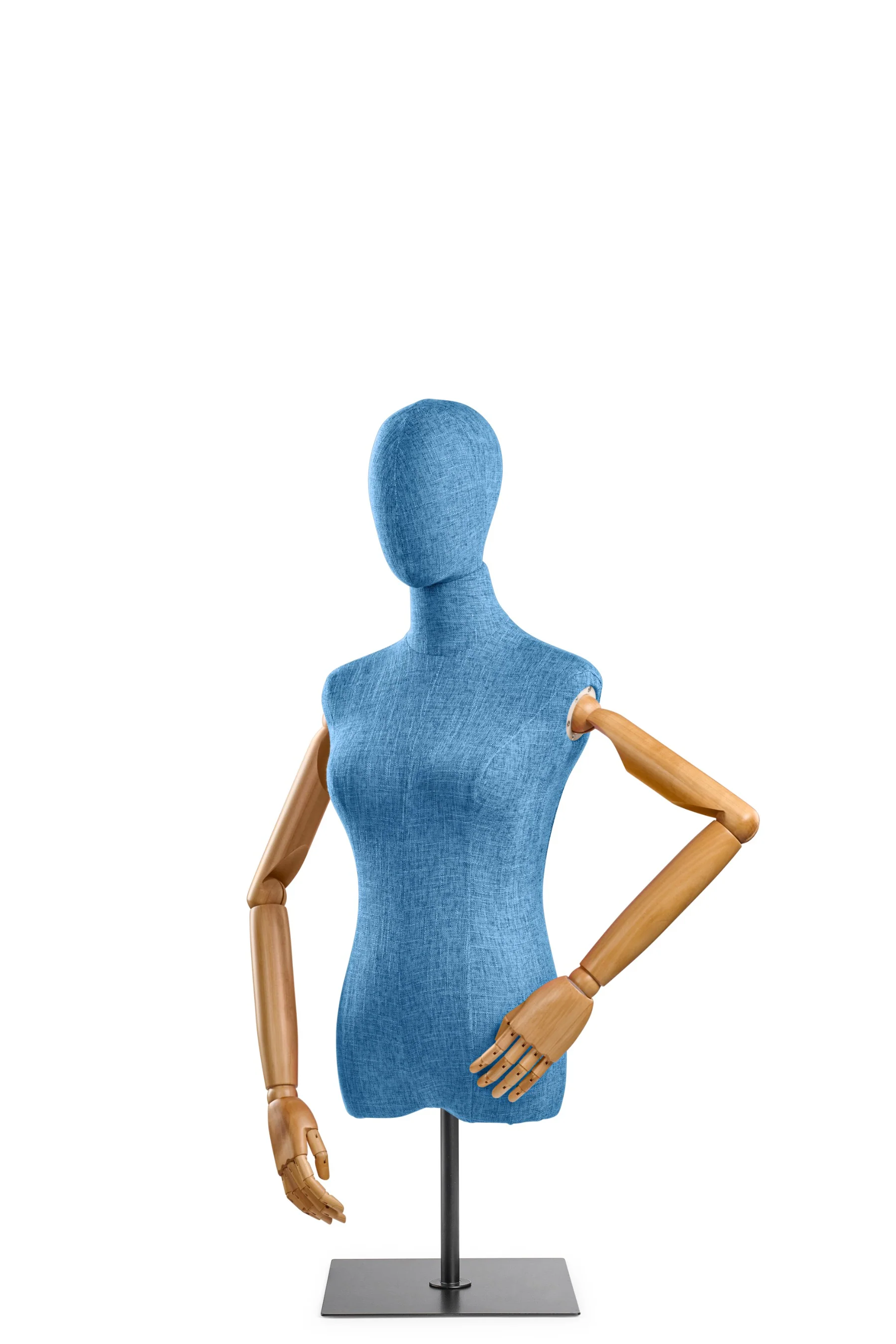 Female Display Dress Form on Metal Tabletop Base (Head & Arms Version) - Image 41