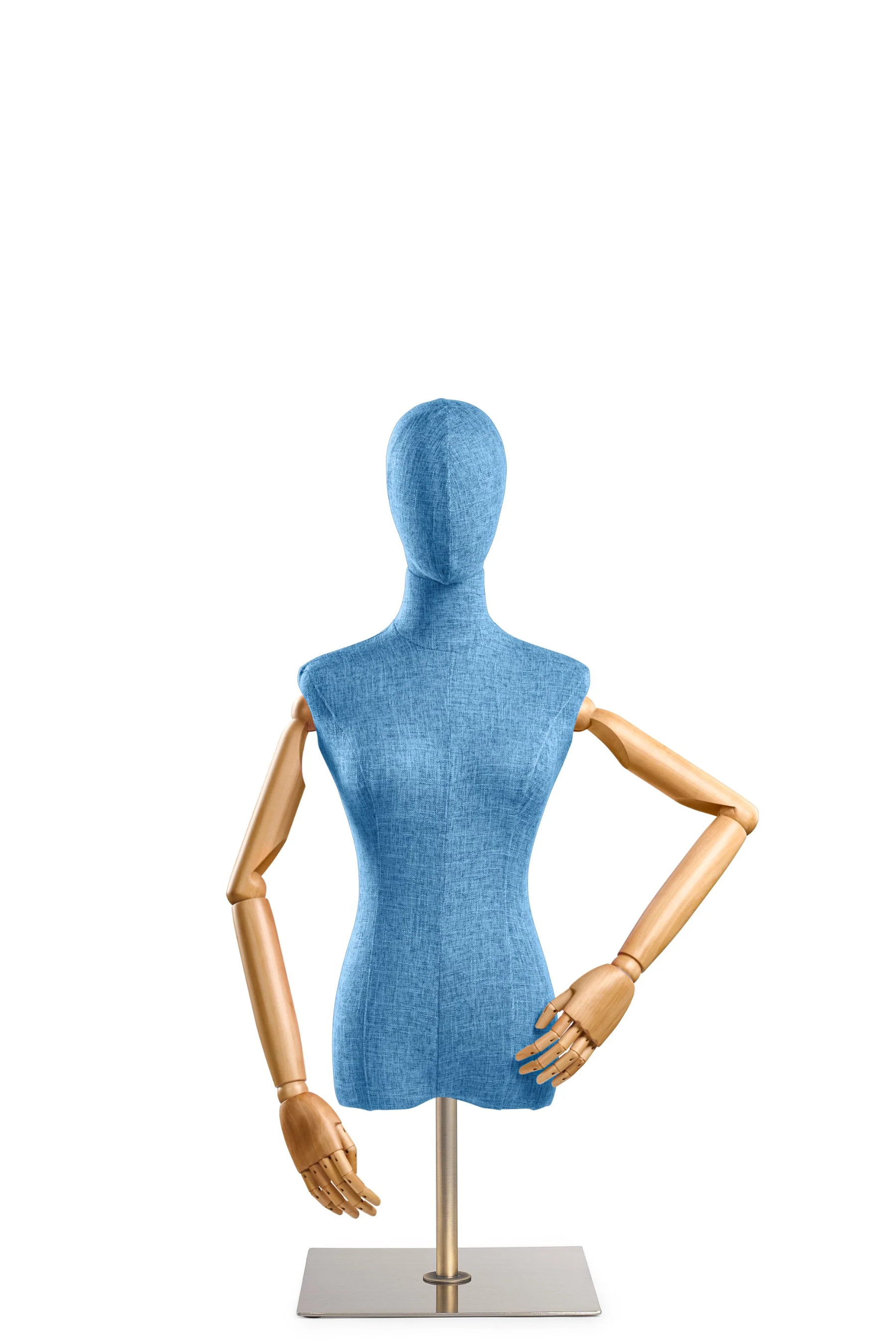 Female Display Dress Form on Metal Tabletop Base (Head & Arms Version) - Image 42
