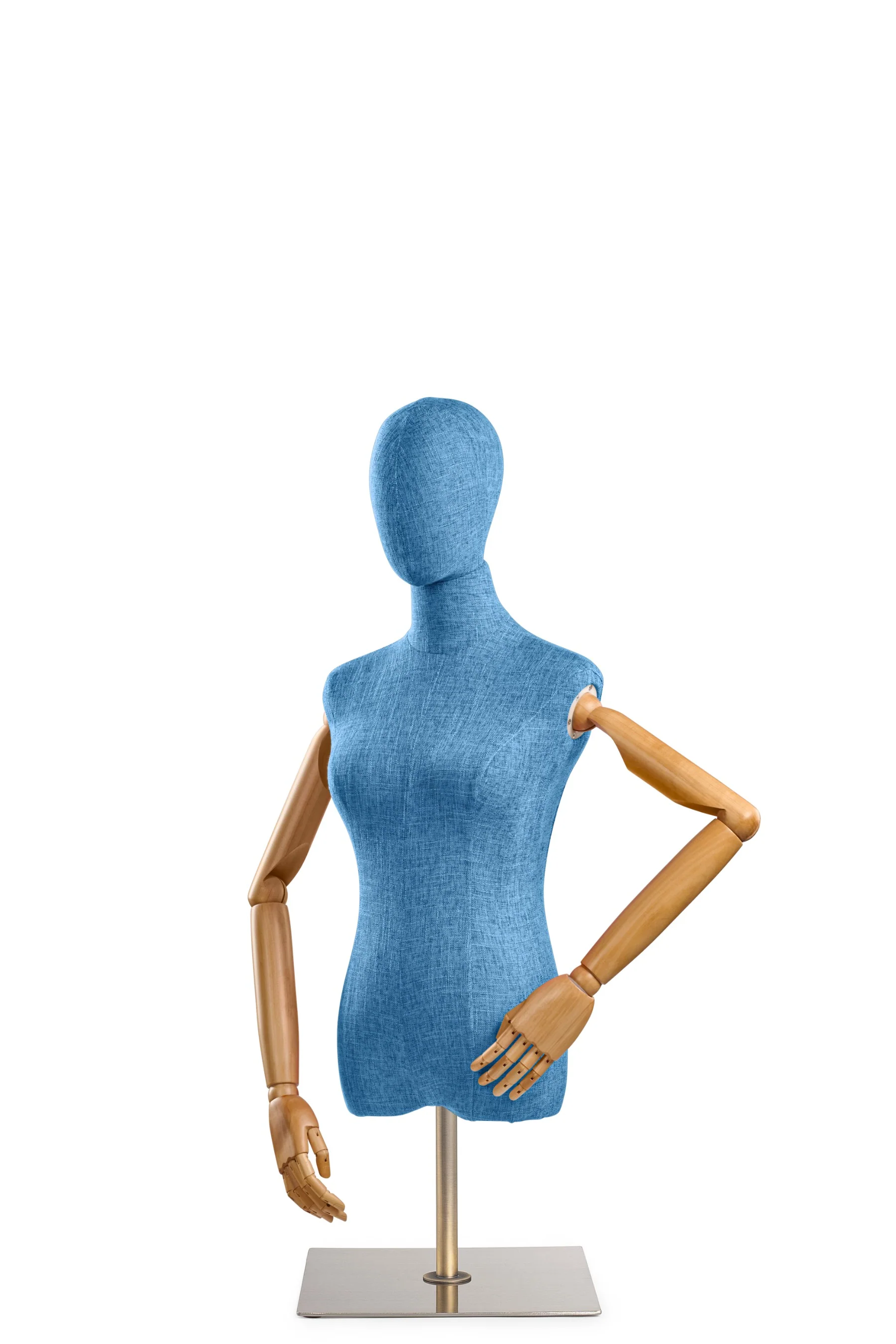 Female Display Dress Form on Metal Tabletop Base (Head & Arms Version) - Image 43