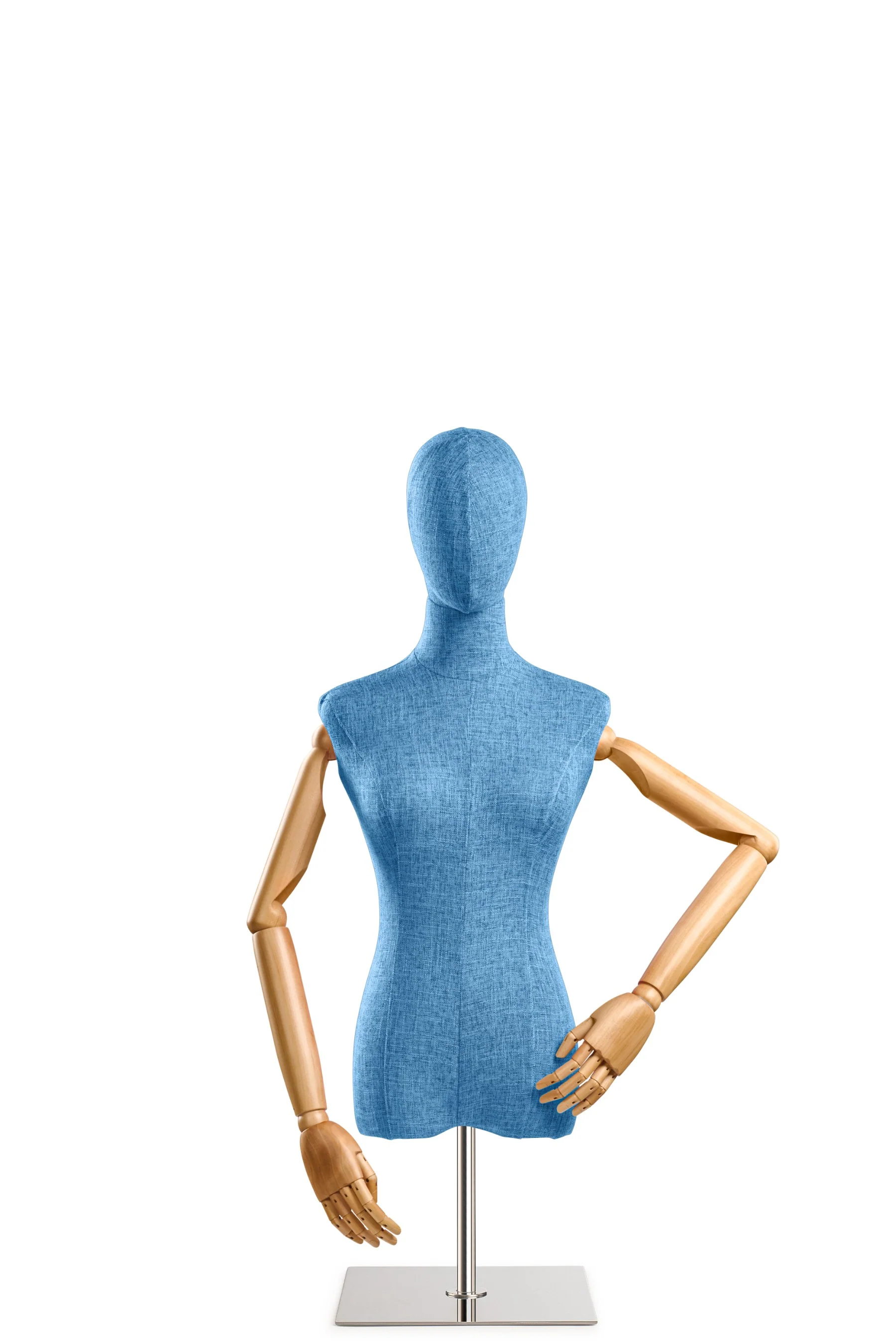 Female Display Dress Form on Metal Tabletop Base (Head & Arms Version) - Image 44