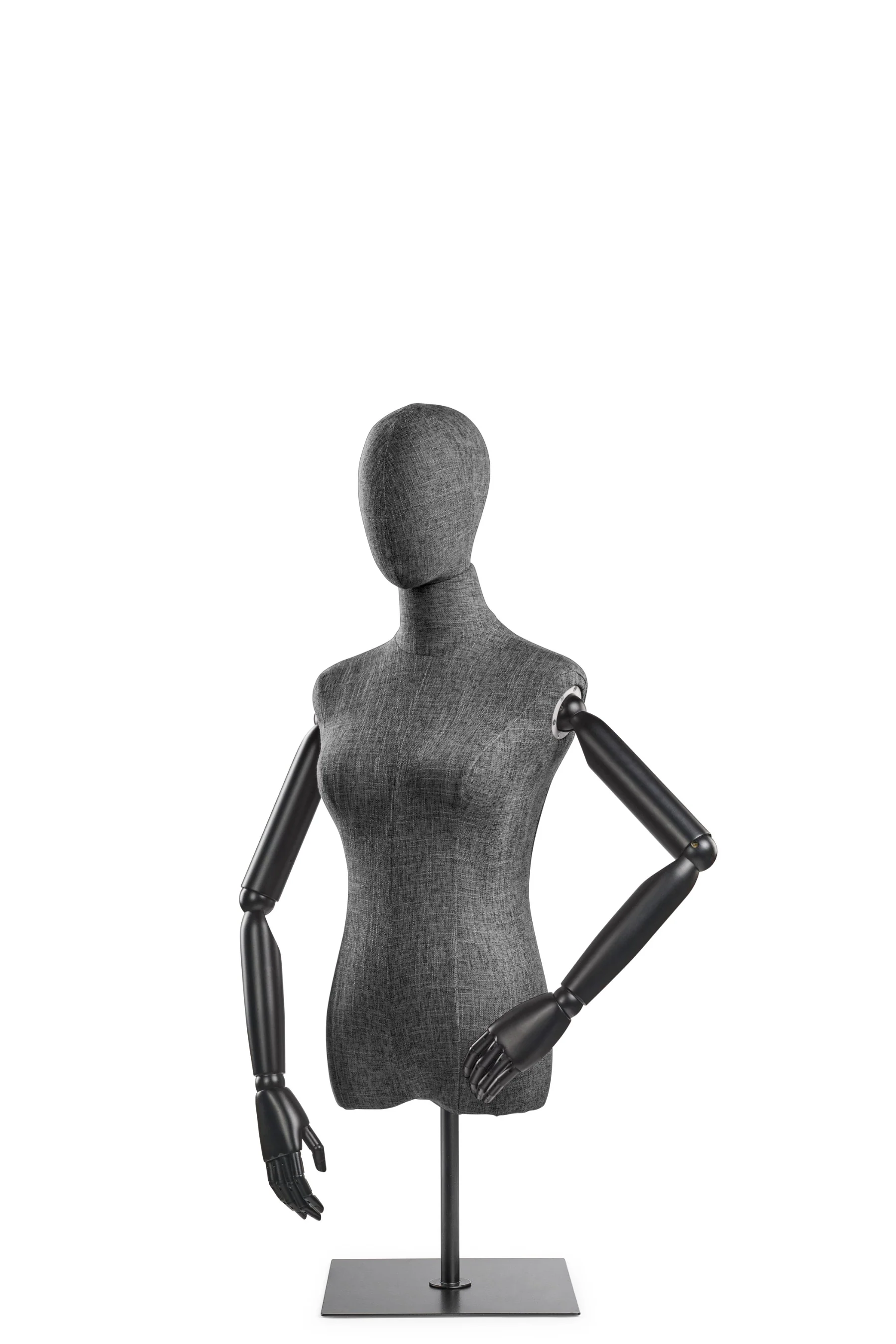 Female Display Dress Form on Metal Tabletop Base (Head & Arms Version) - Image 47