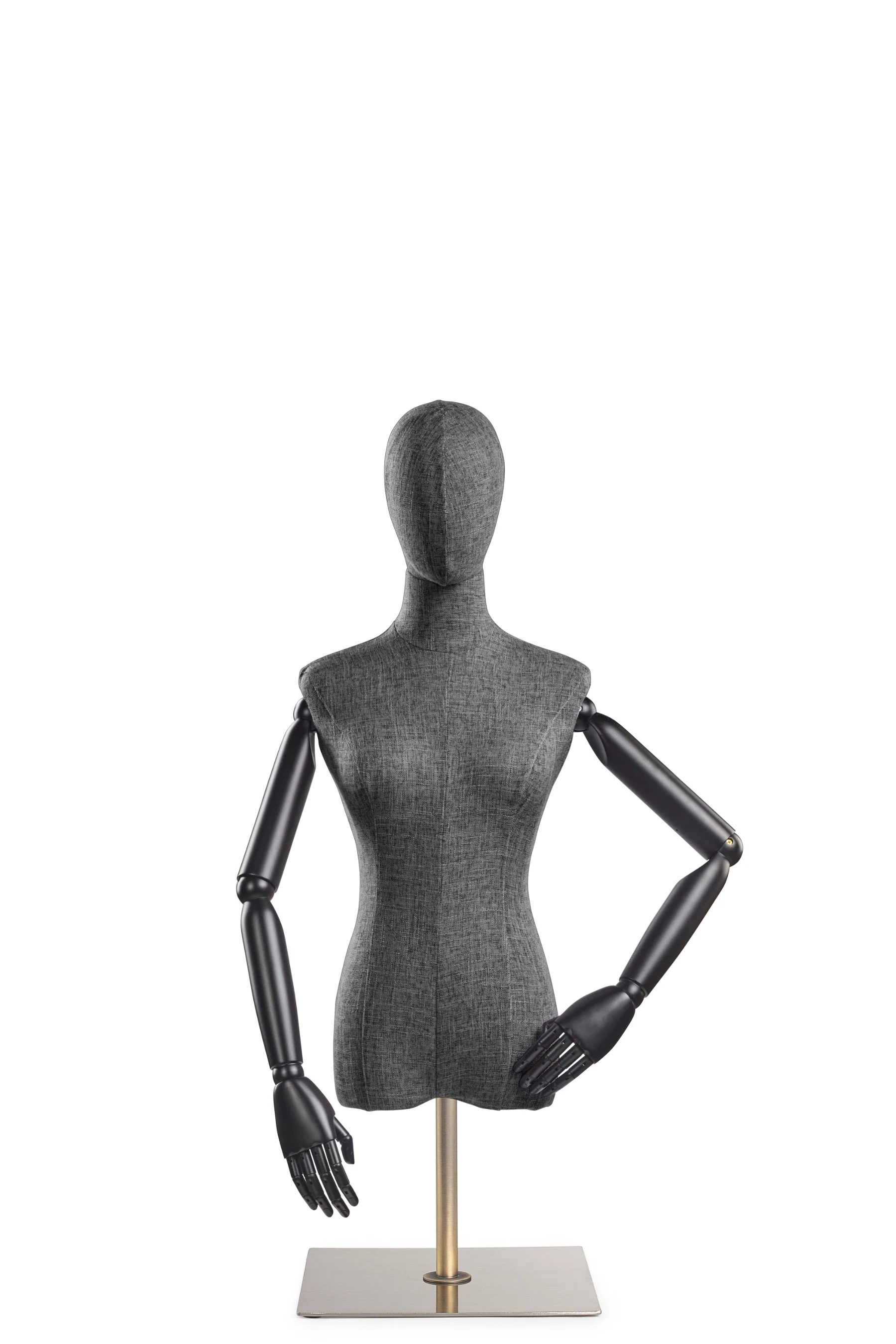 Female Display Dress Form on Metal Tabletop Base (Head & Arms Version) - Image 48