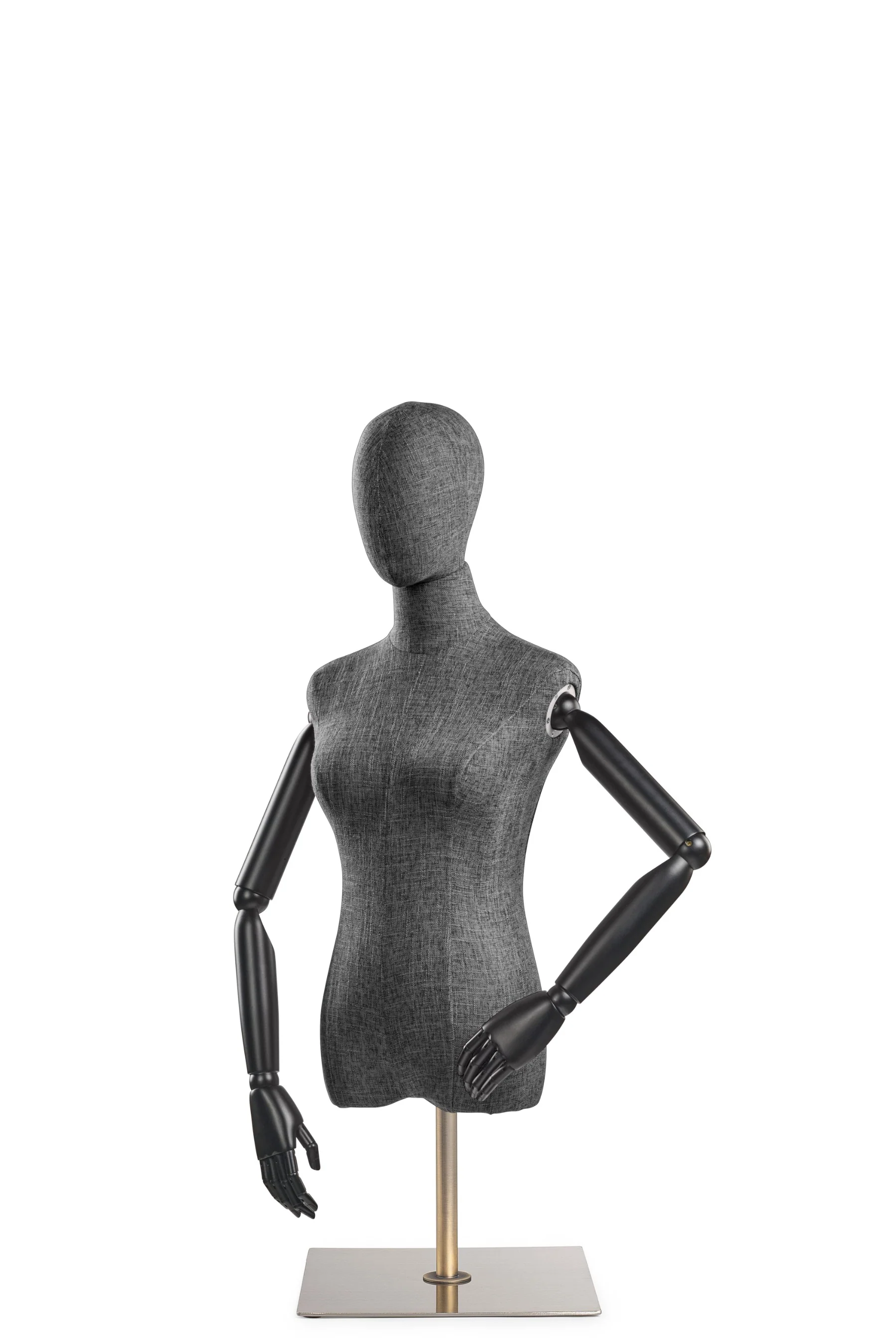 Female Display Dress Form on Metal Tabletop Base (Head & Arms Version) - Image 49