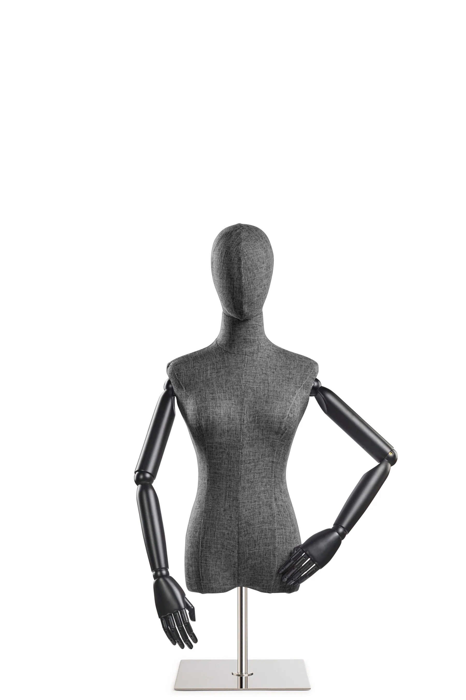 Female Display Dress Form on Metal Tabletop Base (Head & Arms Version) - Image 50