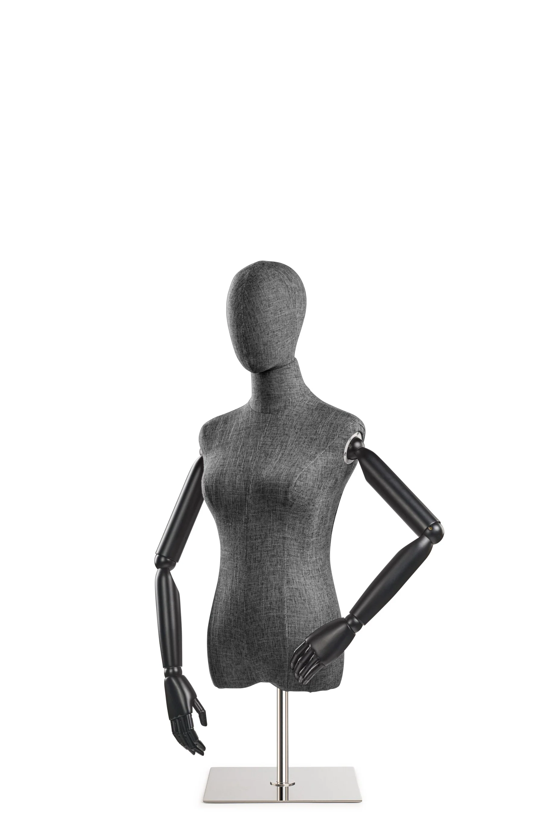 Female Display Dress Form on Metal Tabletop Base (Head & Arms Version) - Image 51