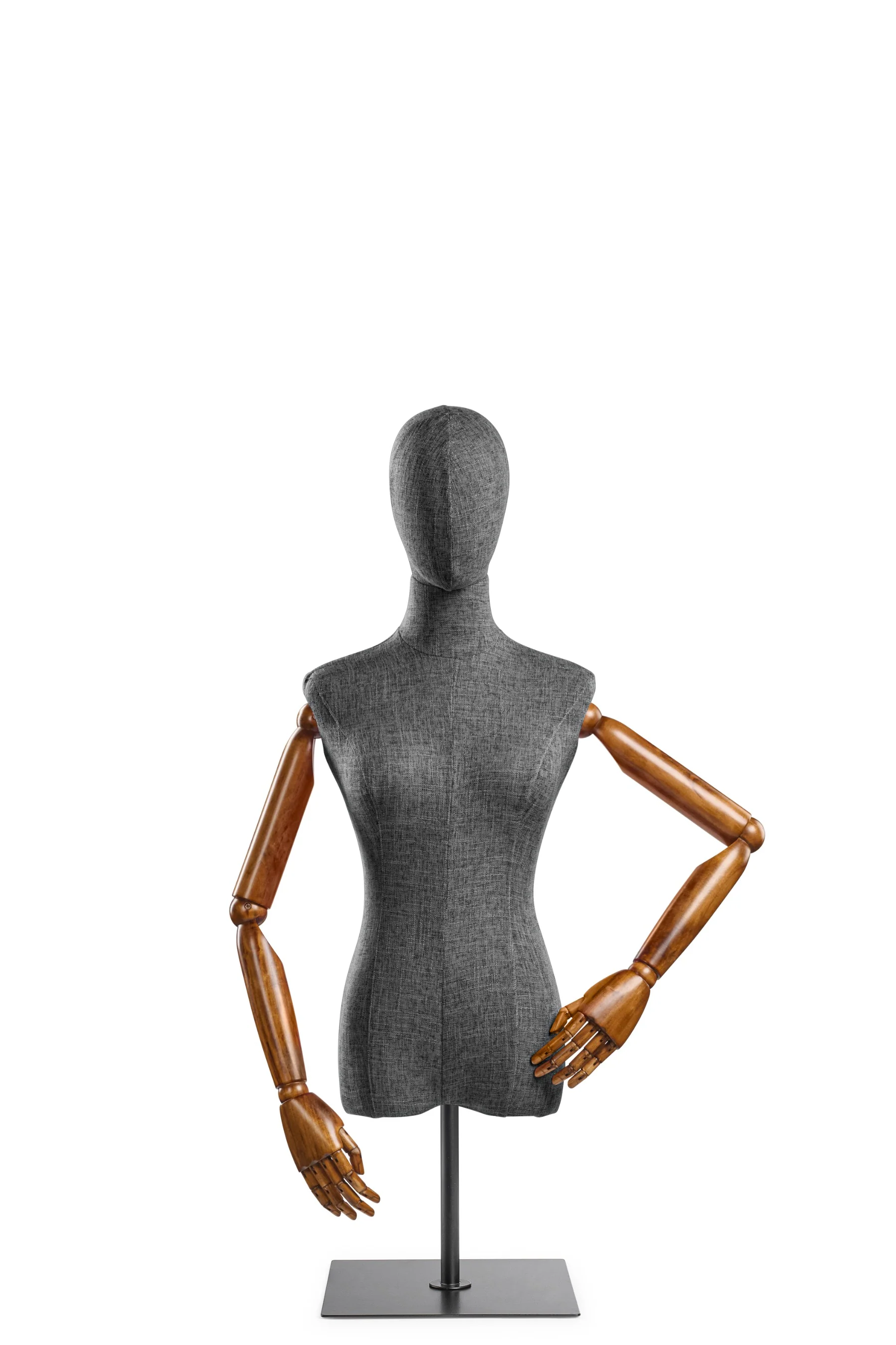 Female Display Dress Form on Metal Tabletop Base (Head & Arms Version) - Image 52