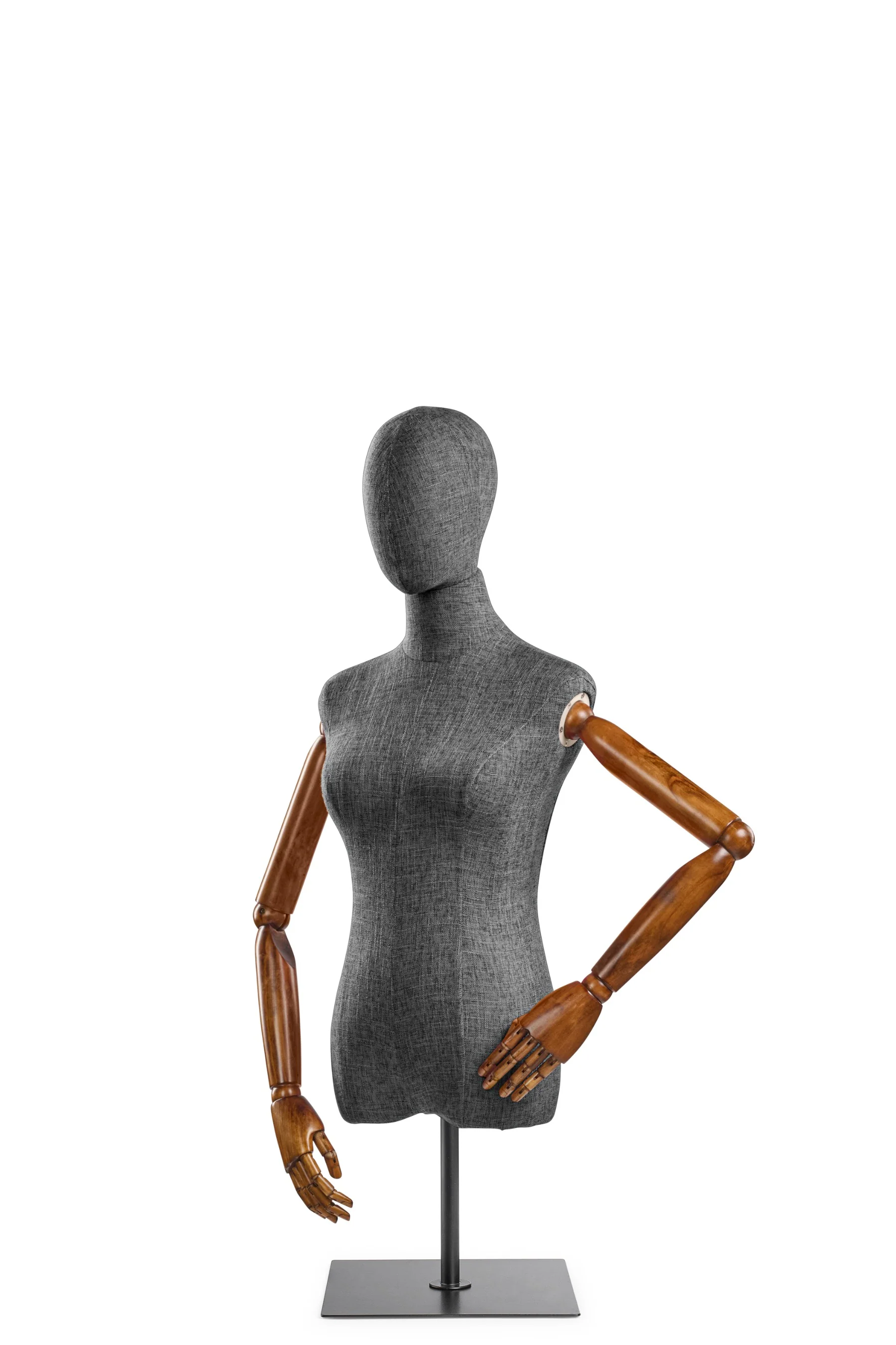 Female Display Dress Form on Metal Tabletop Base (Head & Arms Version) - Image 53